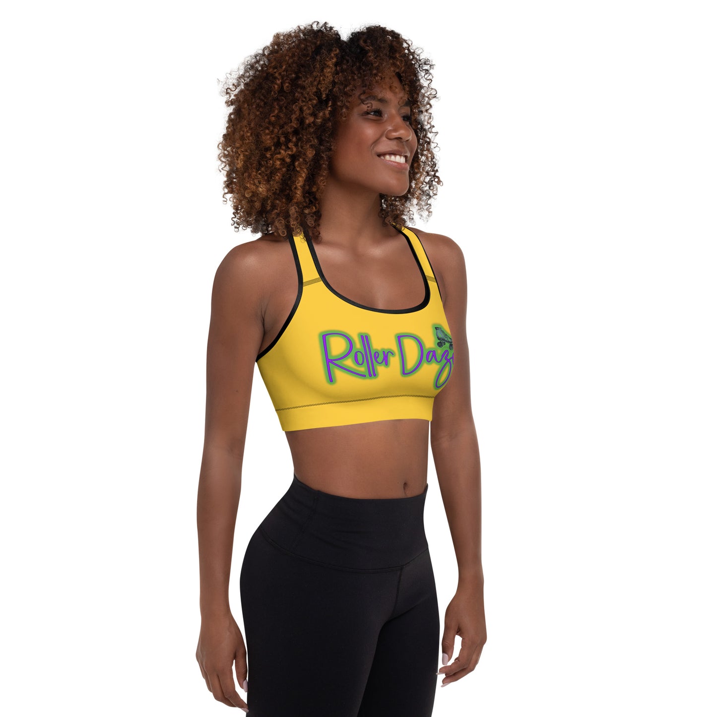 Roller Daze (Gold) Padded Sports Bra