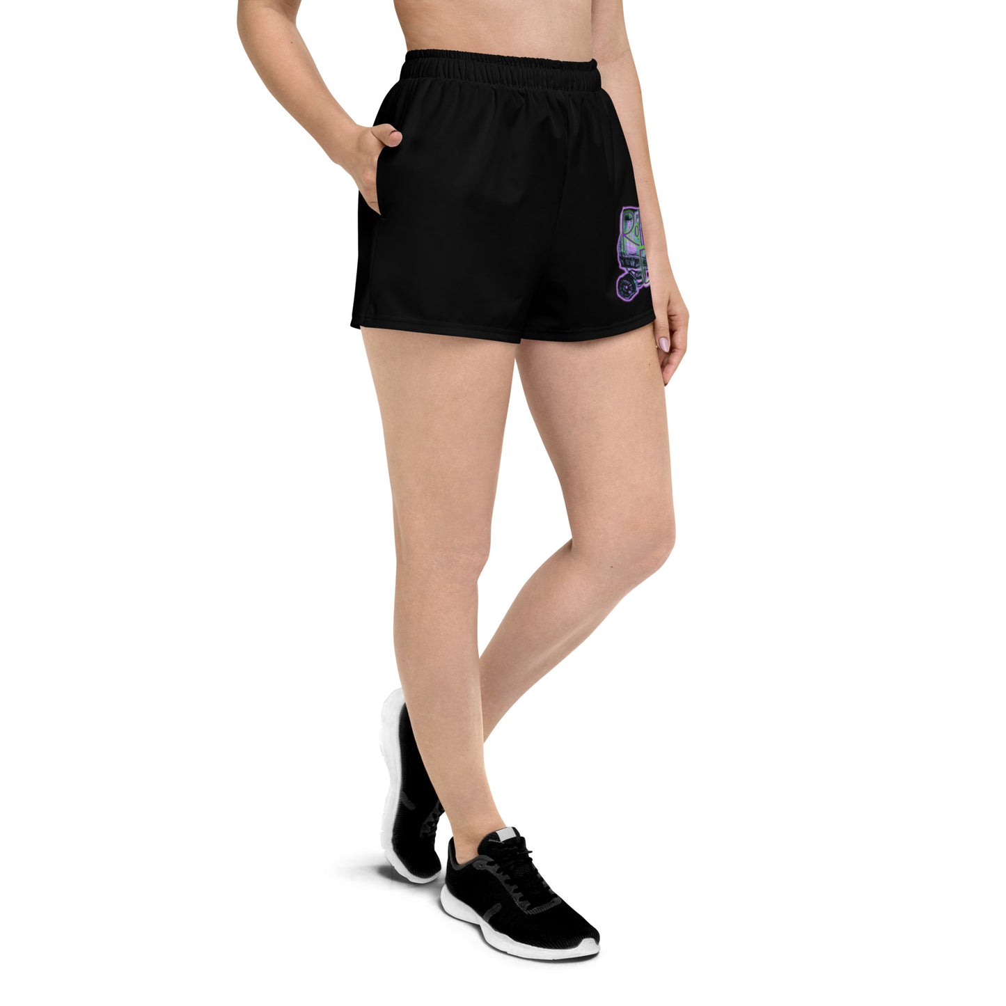 Roller Daze (Black) Women’s Recycled Athletic Shorts