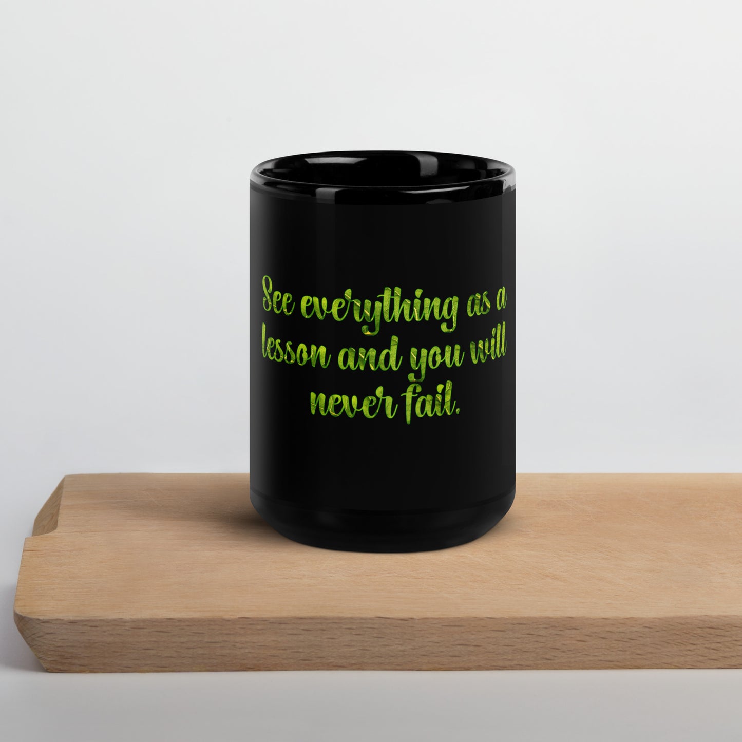 A Lesson #1 Black Glossy Mug