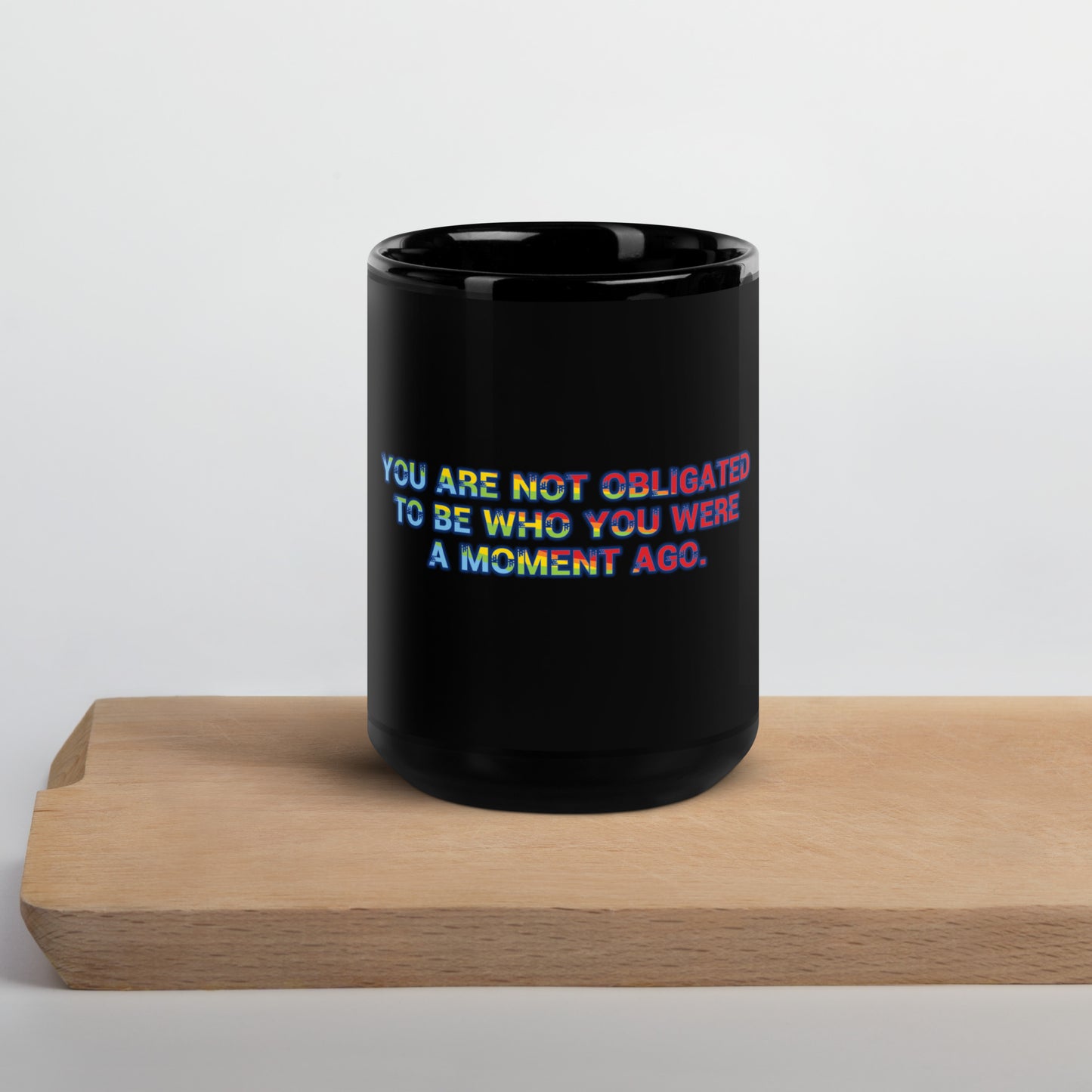 No Obligation Black Glossy Mug