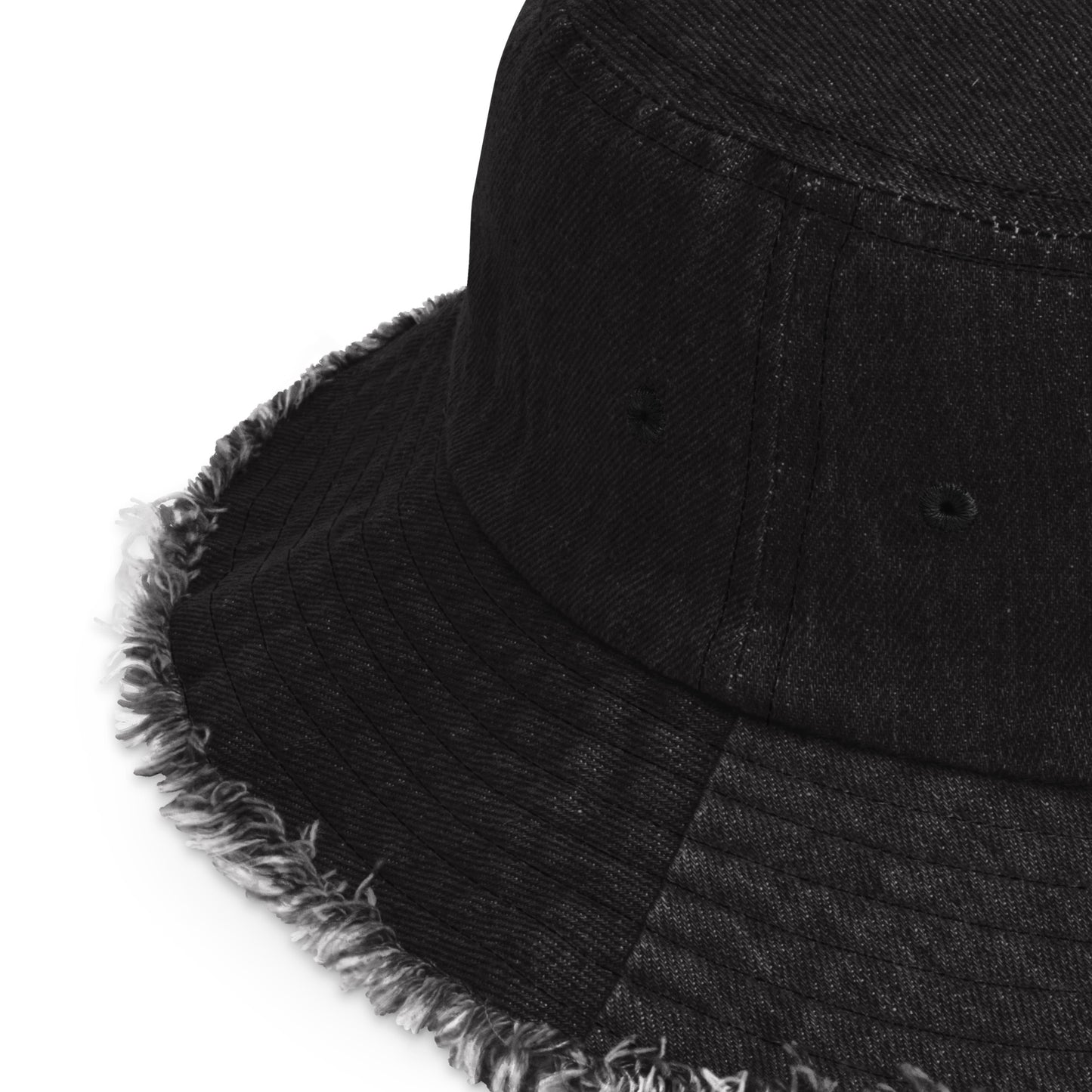 Inner Fears Distressed Denim Bucket Hat