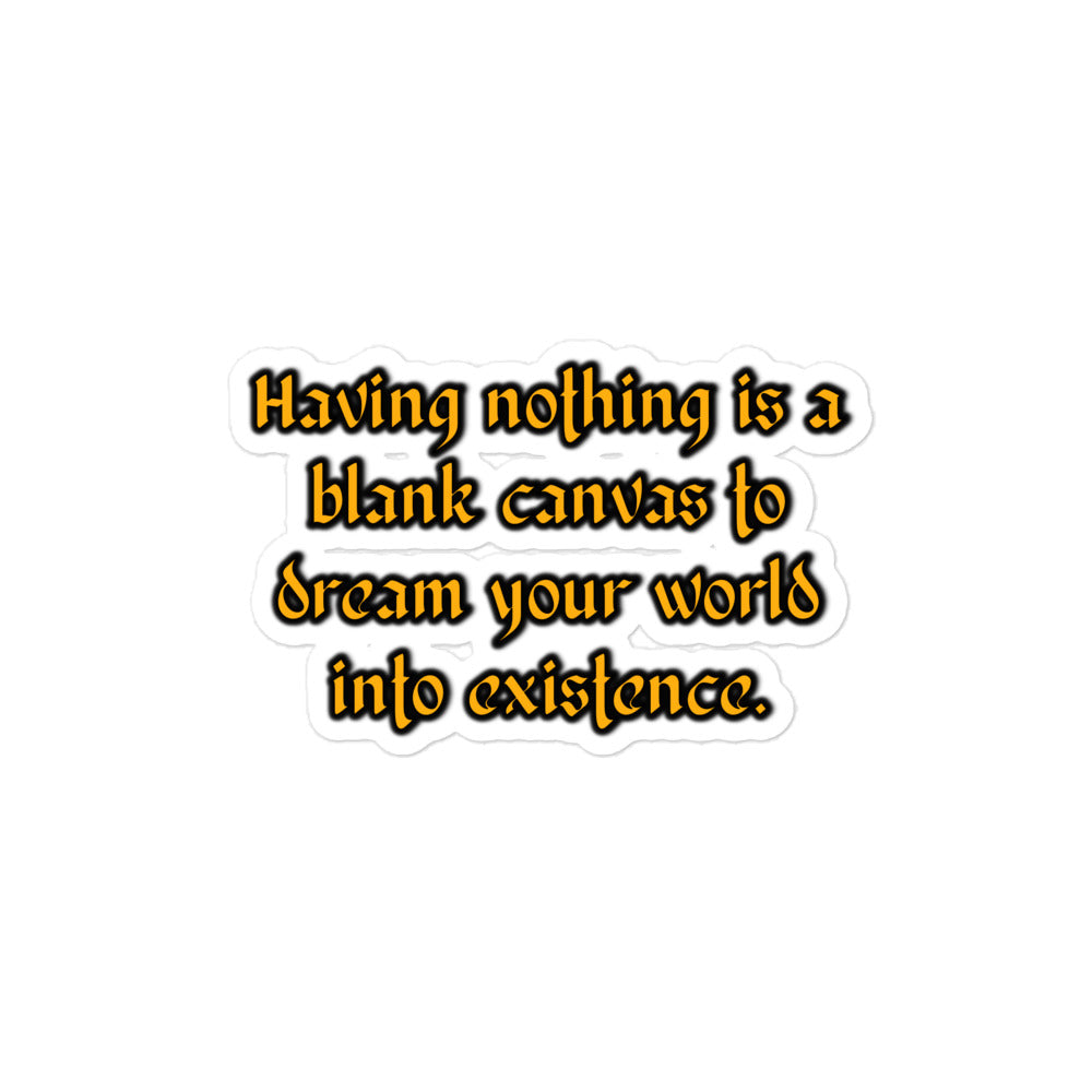 Blank Canvas (Gold) Bubble-free Stickers