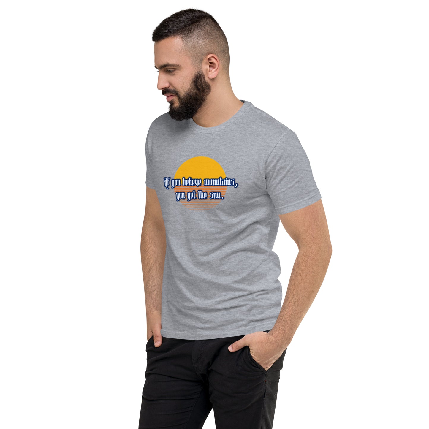 Believe Mountains Men's Fitted Short Sleeve T-shirt