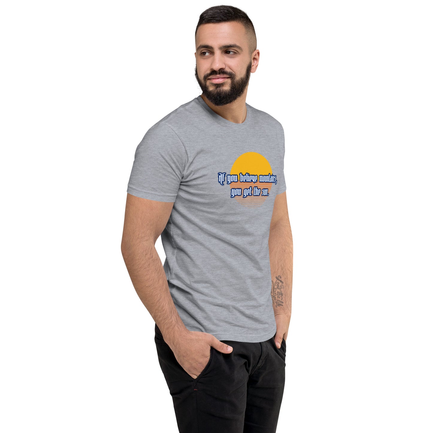 Believe Mountains Men's Fitted Short Sleeve T-shirt