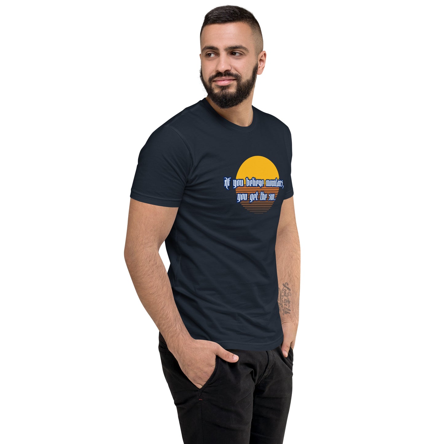 Believe Mountains Men's Fitted Short Sleeve T-shirt