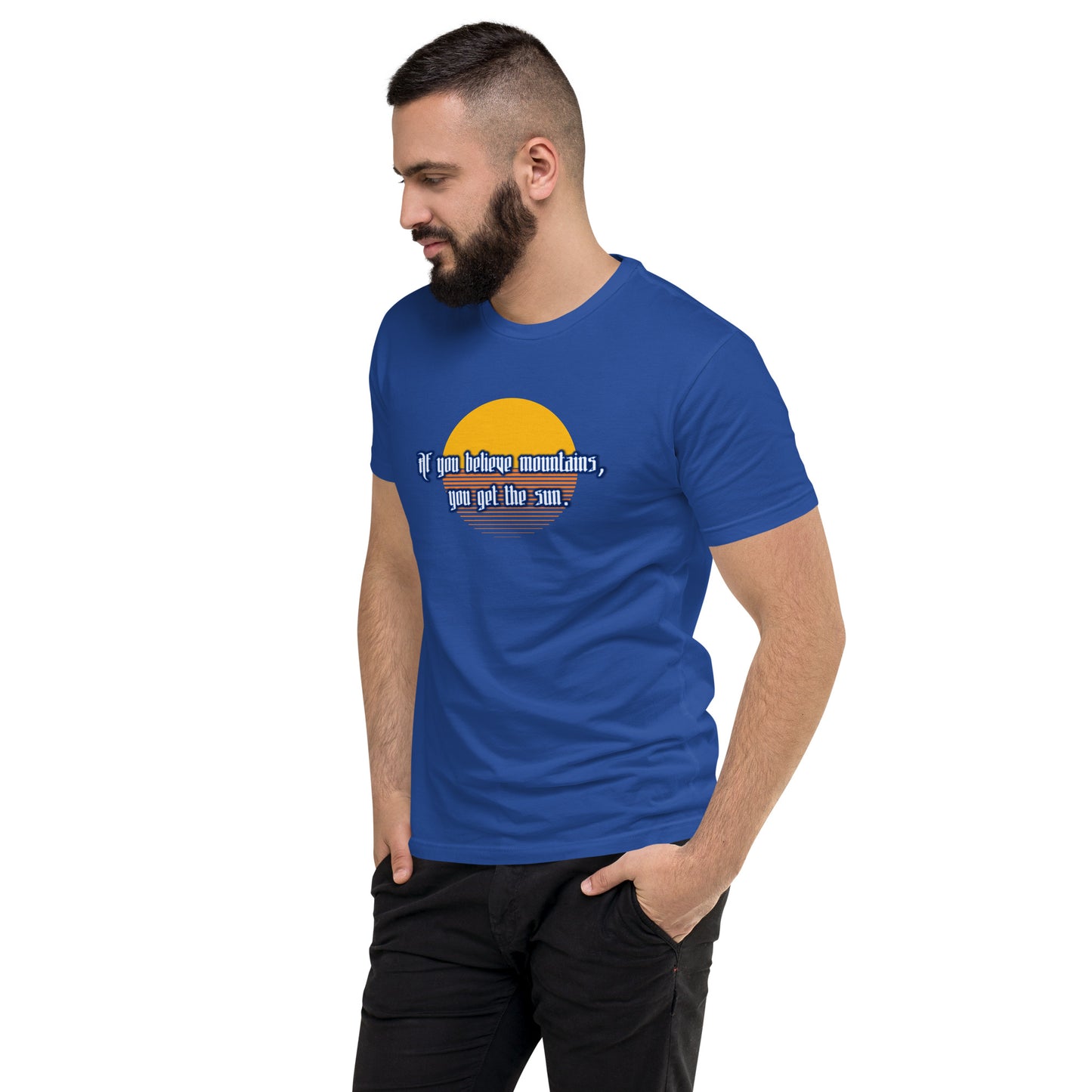Believe Mountains Men's Fitted Short Sleeve T-shirt