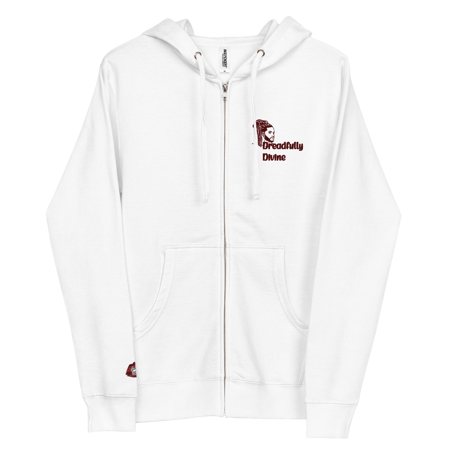 DD Man (Maroon) Unisex Fleece Zip Up Hoodie