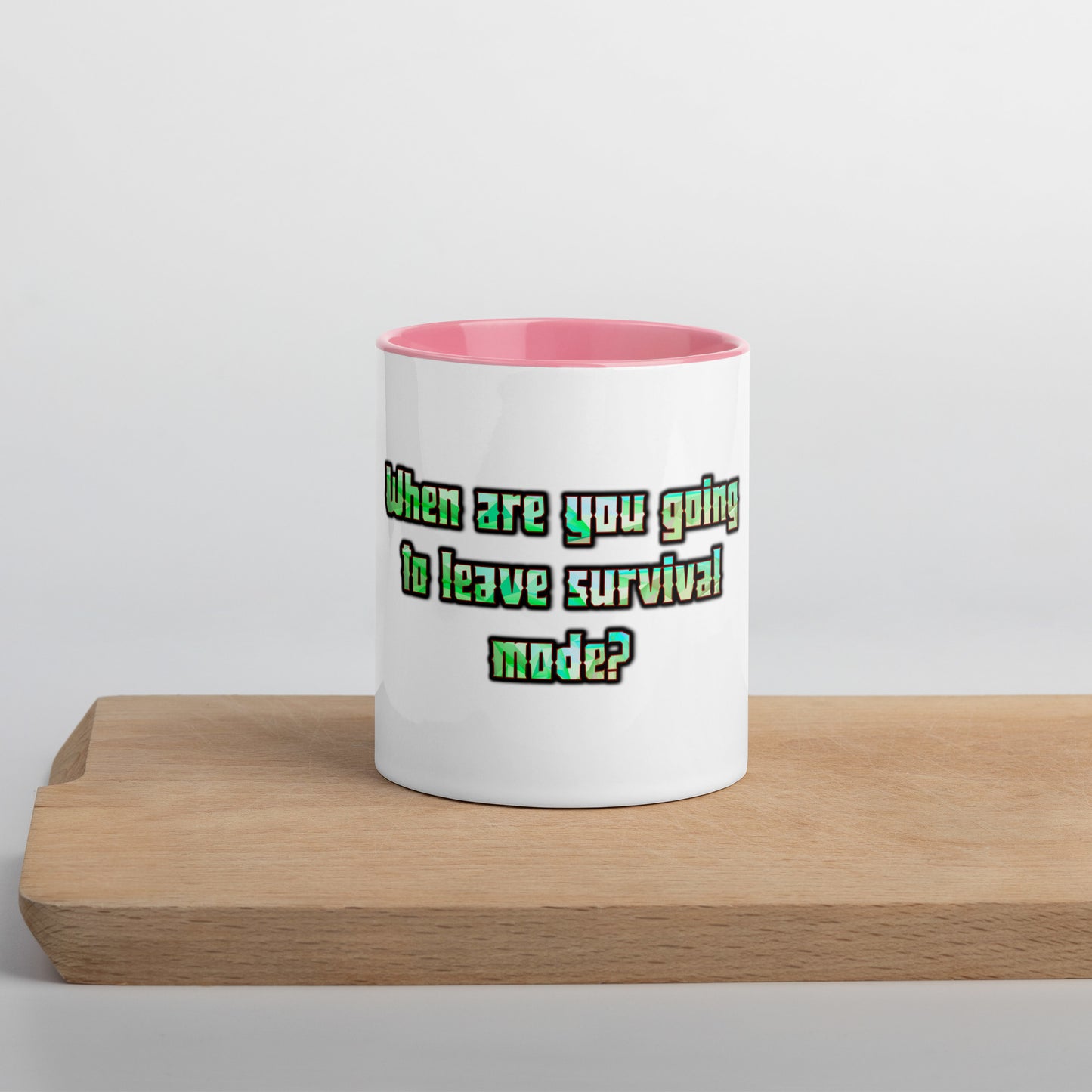 Survival Mode Mug With Color Inside