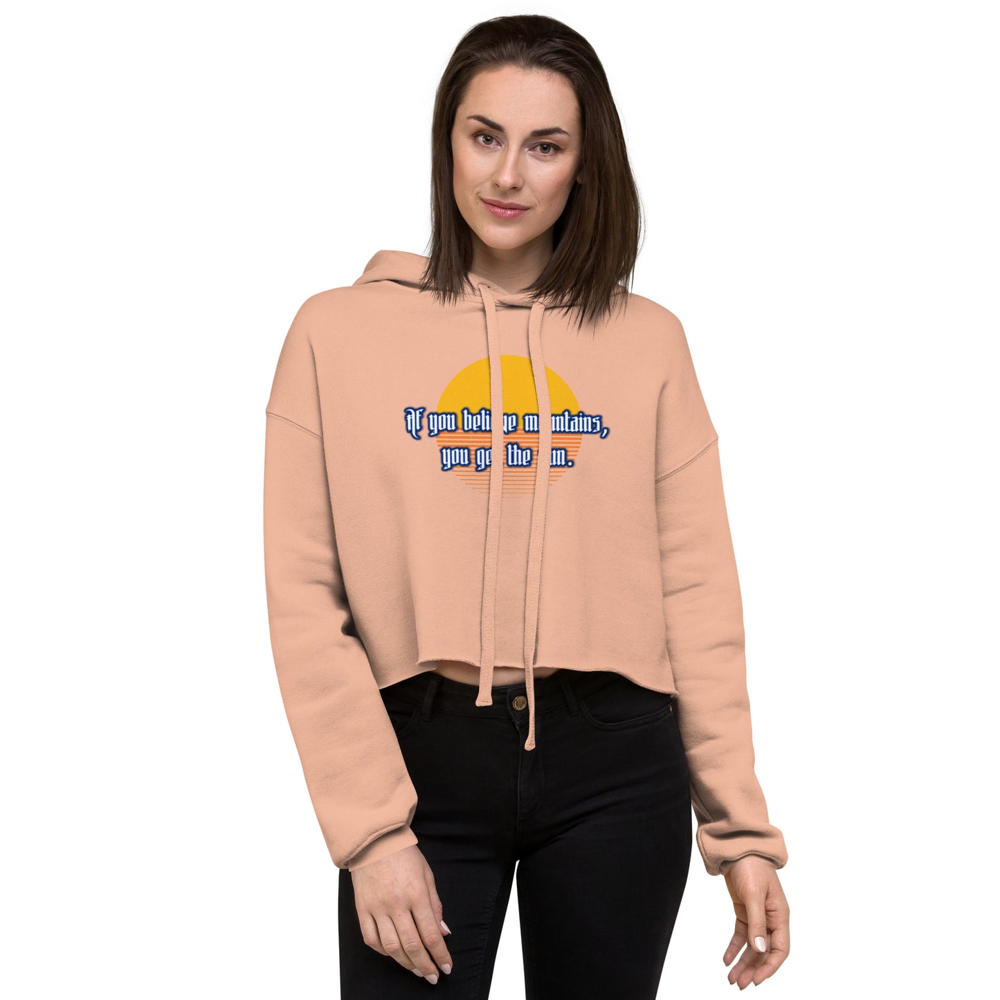 Believe Mountains Crop Hoodie