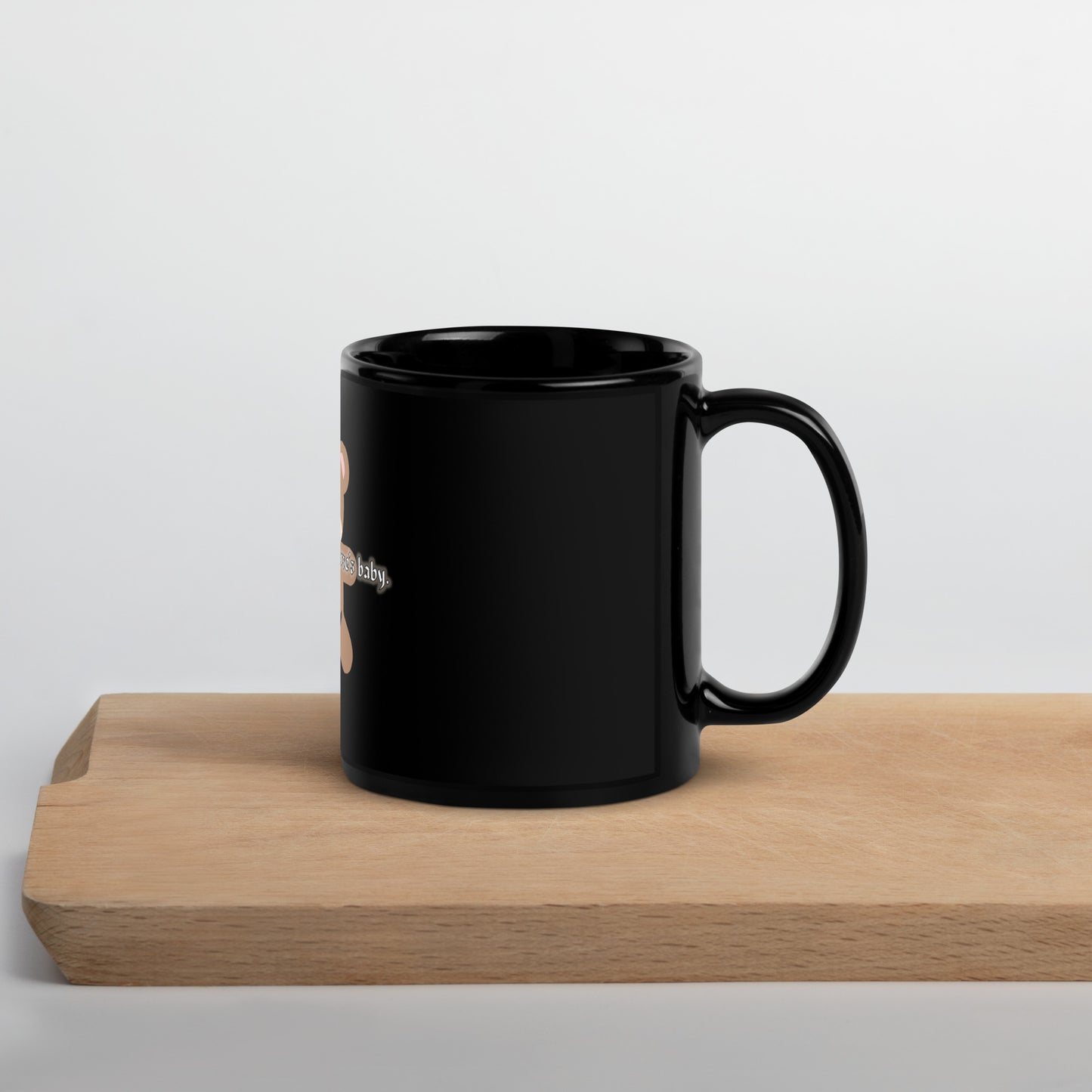 Teddy Black Glossy Mug