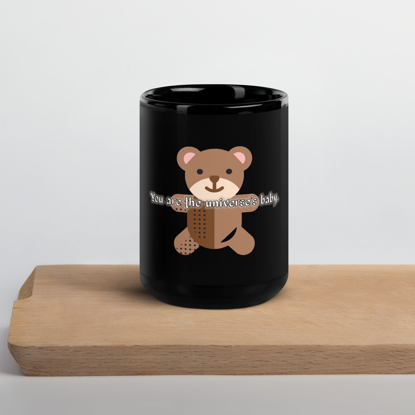 Teddy Black Glossy Mug