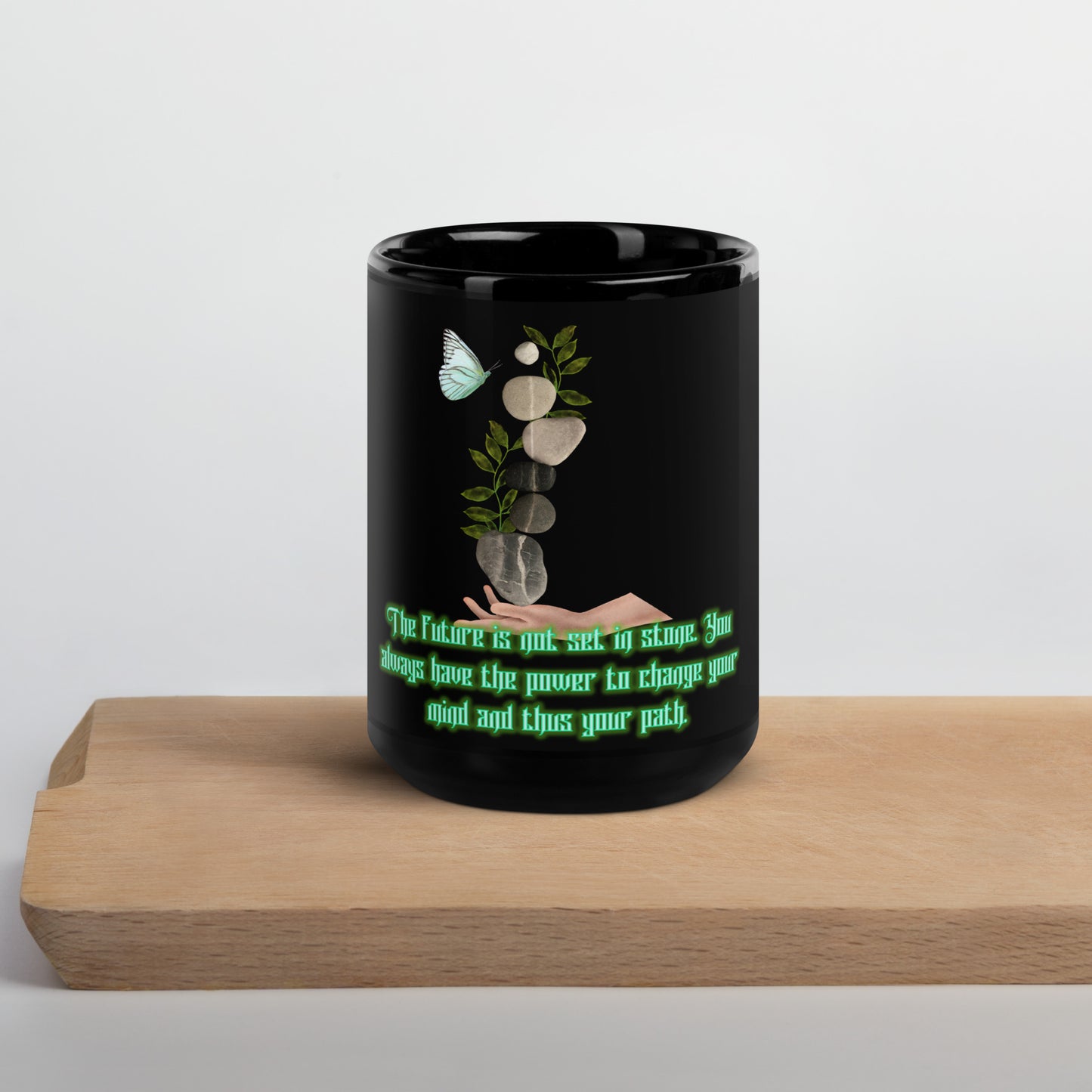 Set In Stone Black Glossy Mug