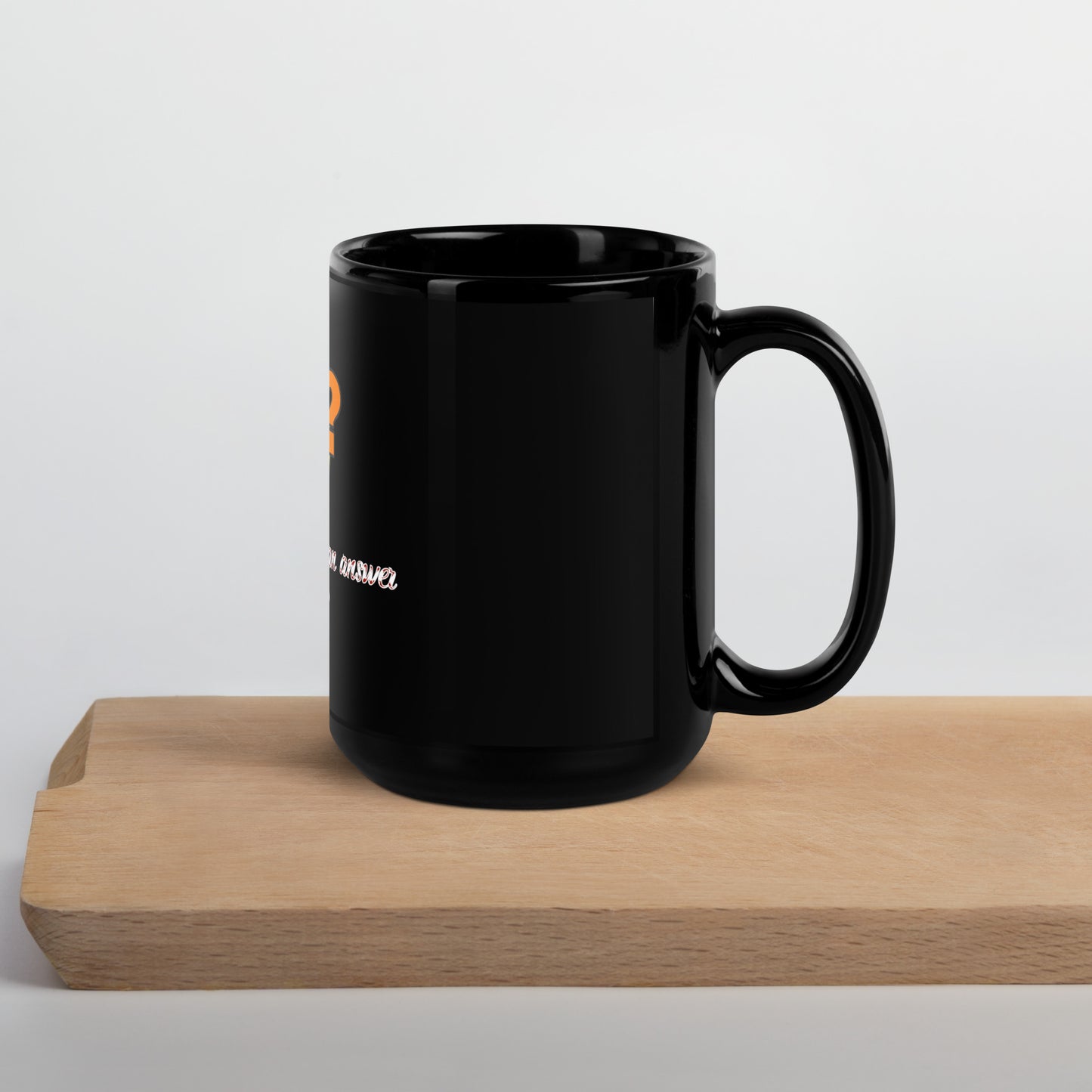 Human Answer #2 Black Glossy Mug
