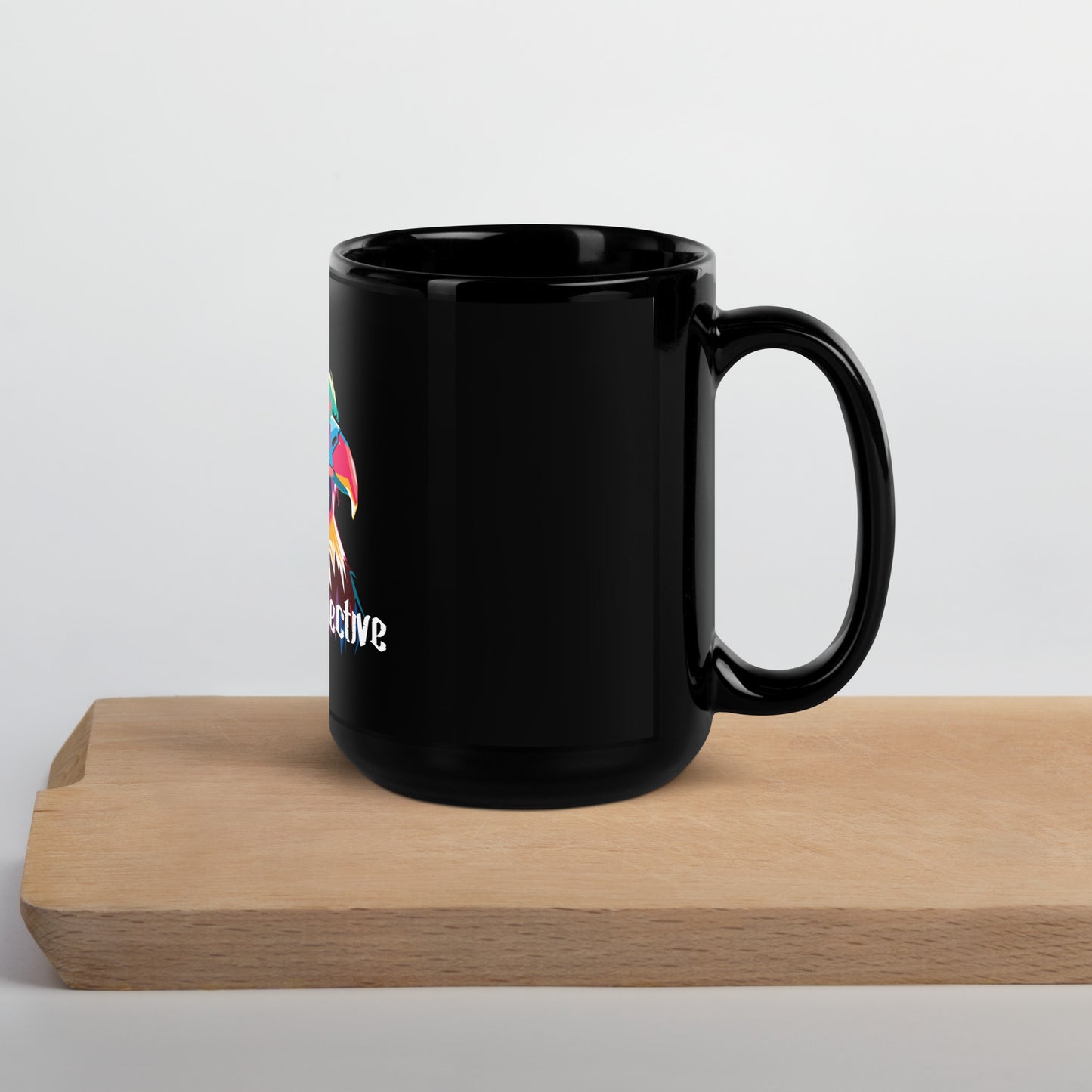 Bird's Eye Black Glossy Mug