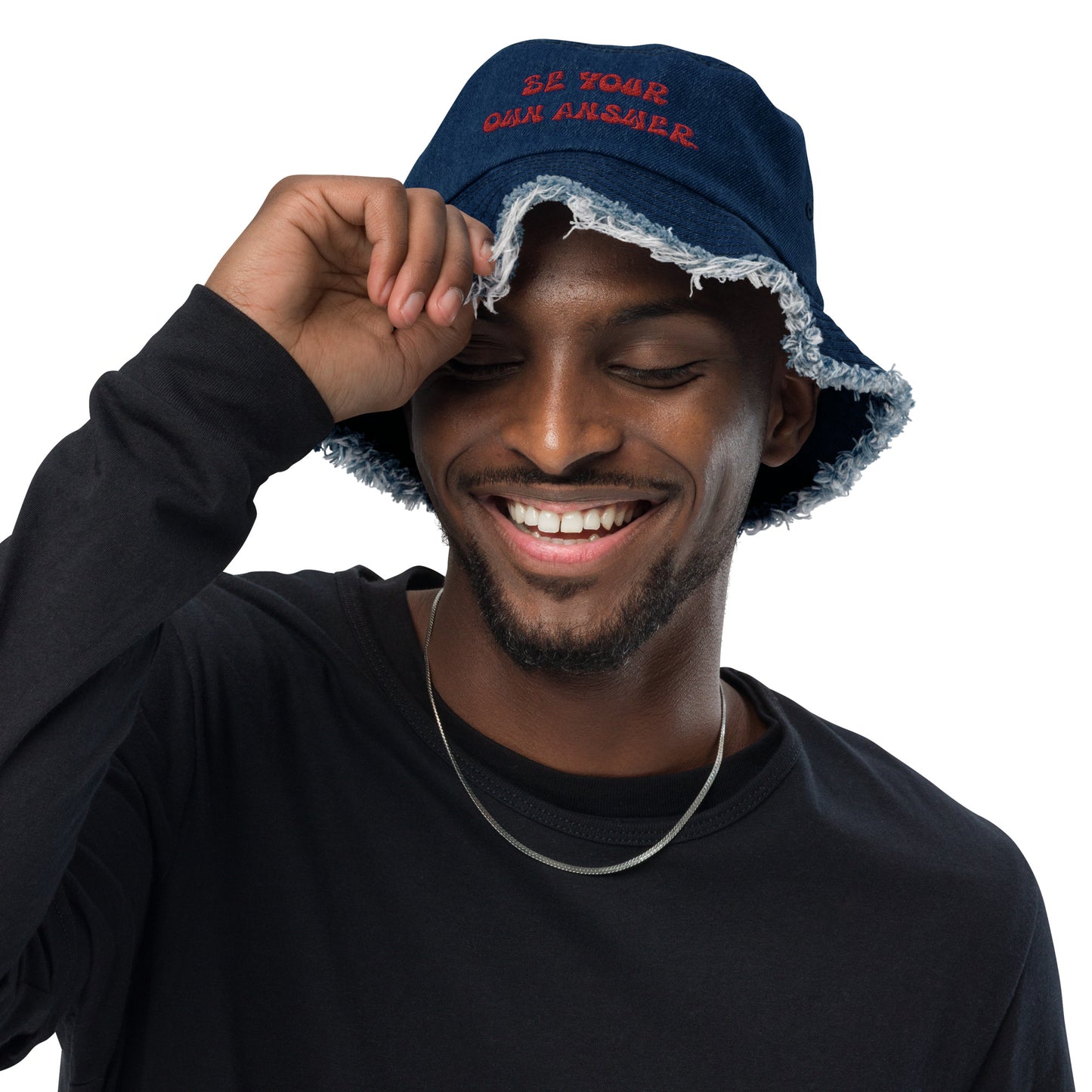 The Answer #1 Distressed Denim Bucket Hat