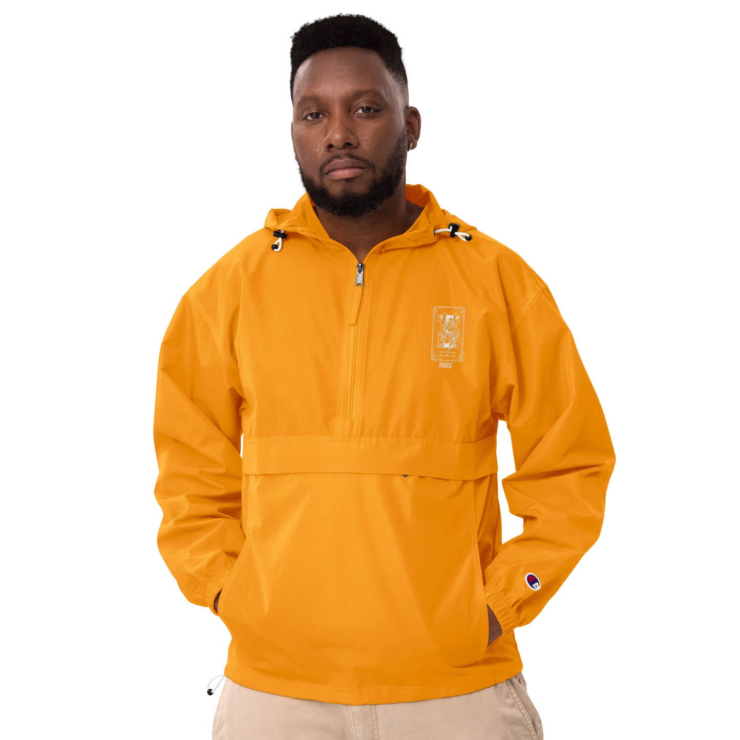 Emperor (White) Unisex Embroidered Champion Packable Jacket