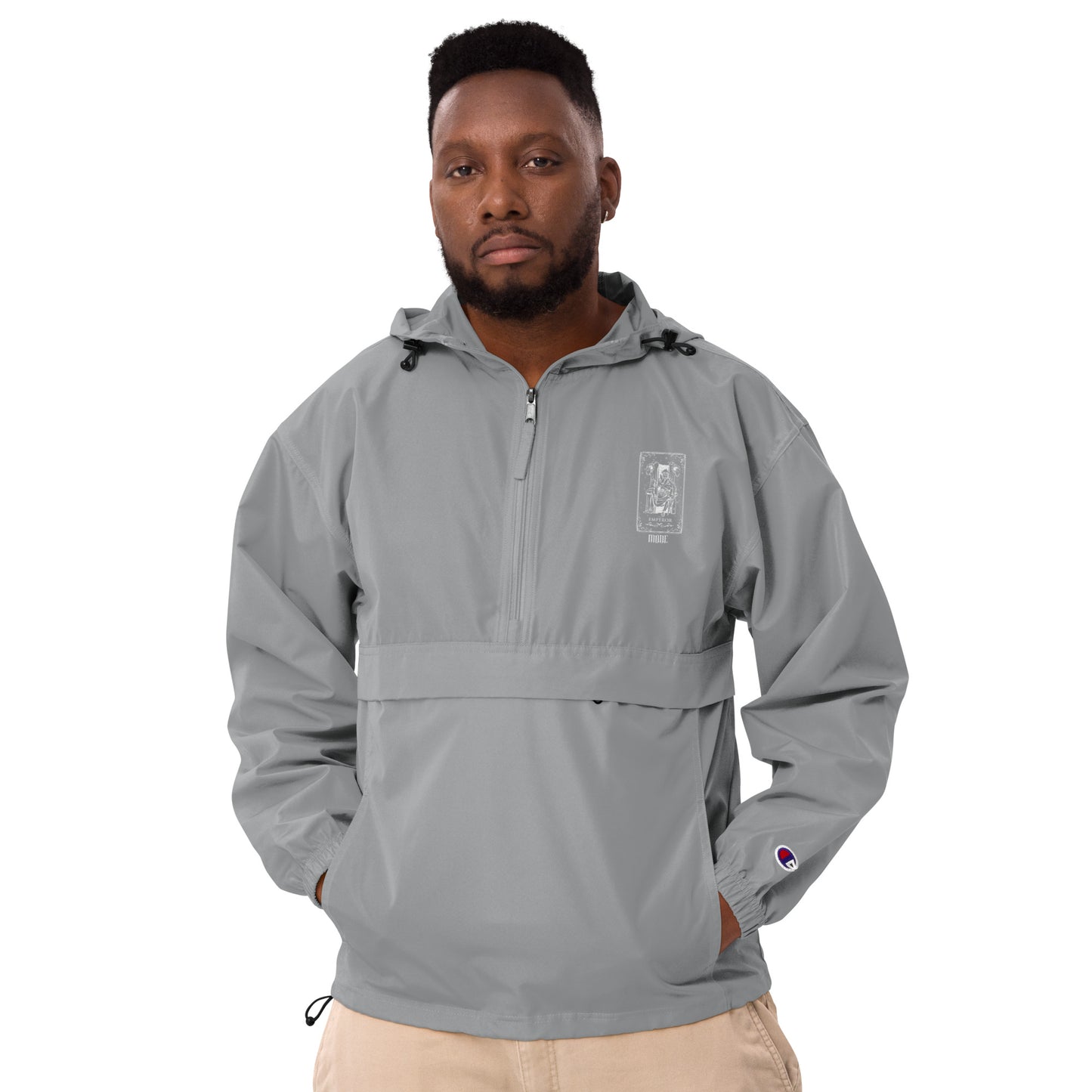 Emperor (White) Unisex Embroidered Champion Packable Jacket