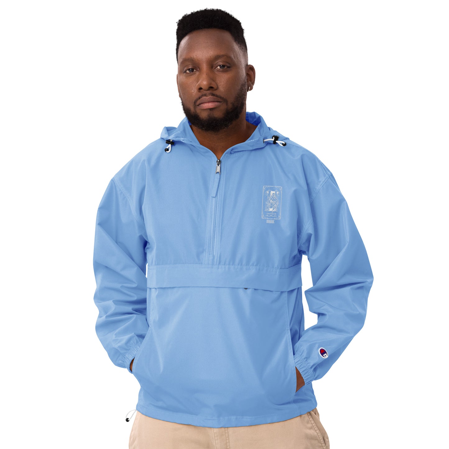 Emperor (White) Unisex Embroidered Champion Packable Jacket