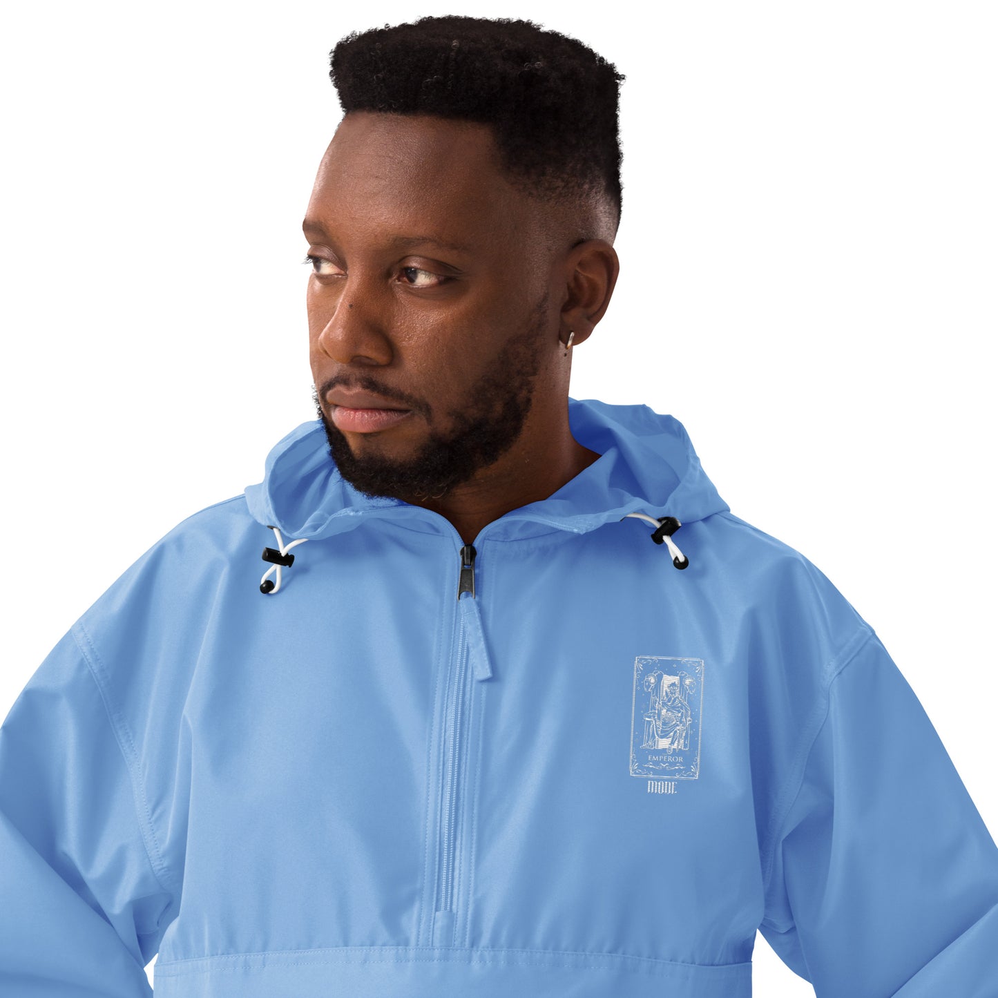 Emperor (White) Unisex Embroidered Champion Packable Jacket