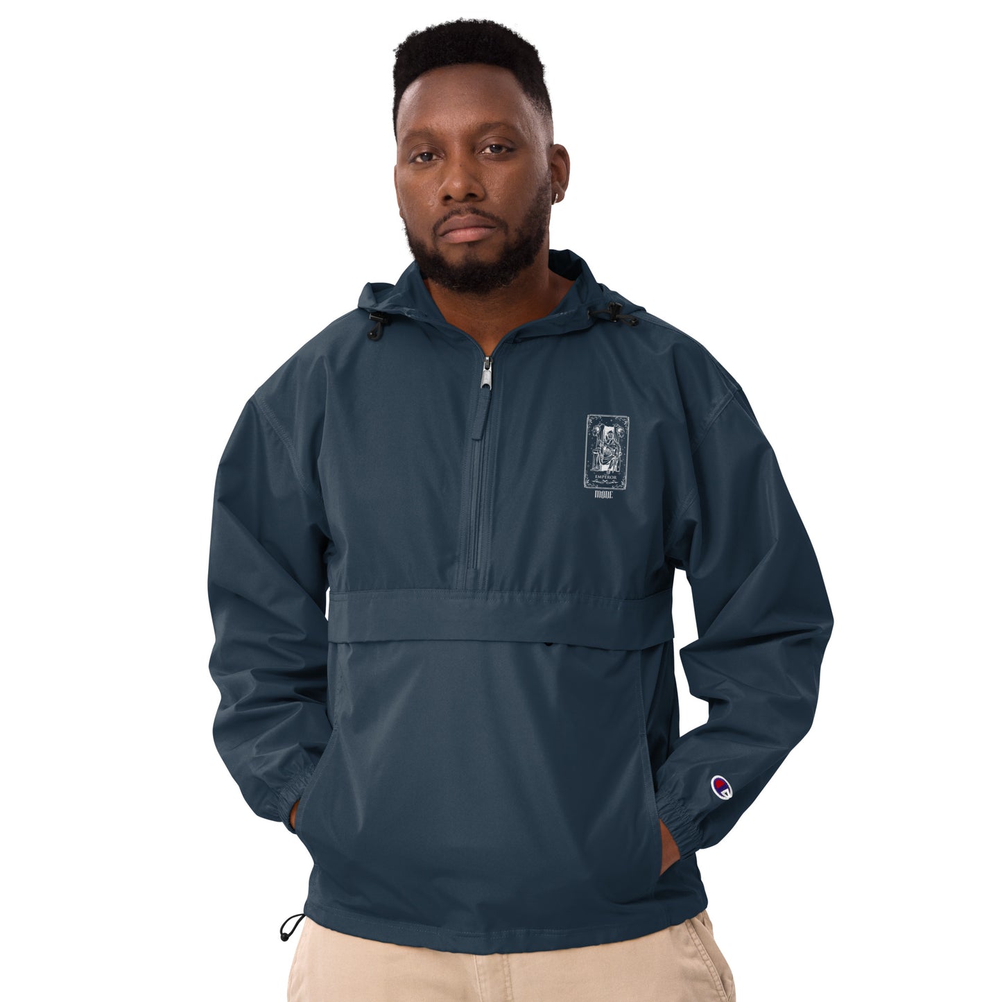 Emperor (White) Unisex Embroidered Champion Packable Jacket