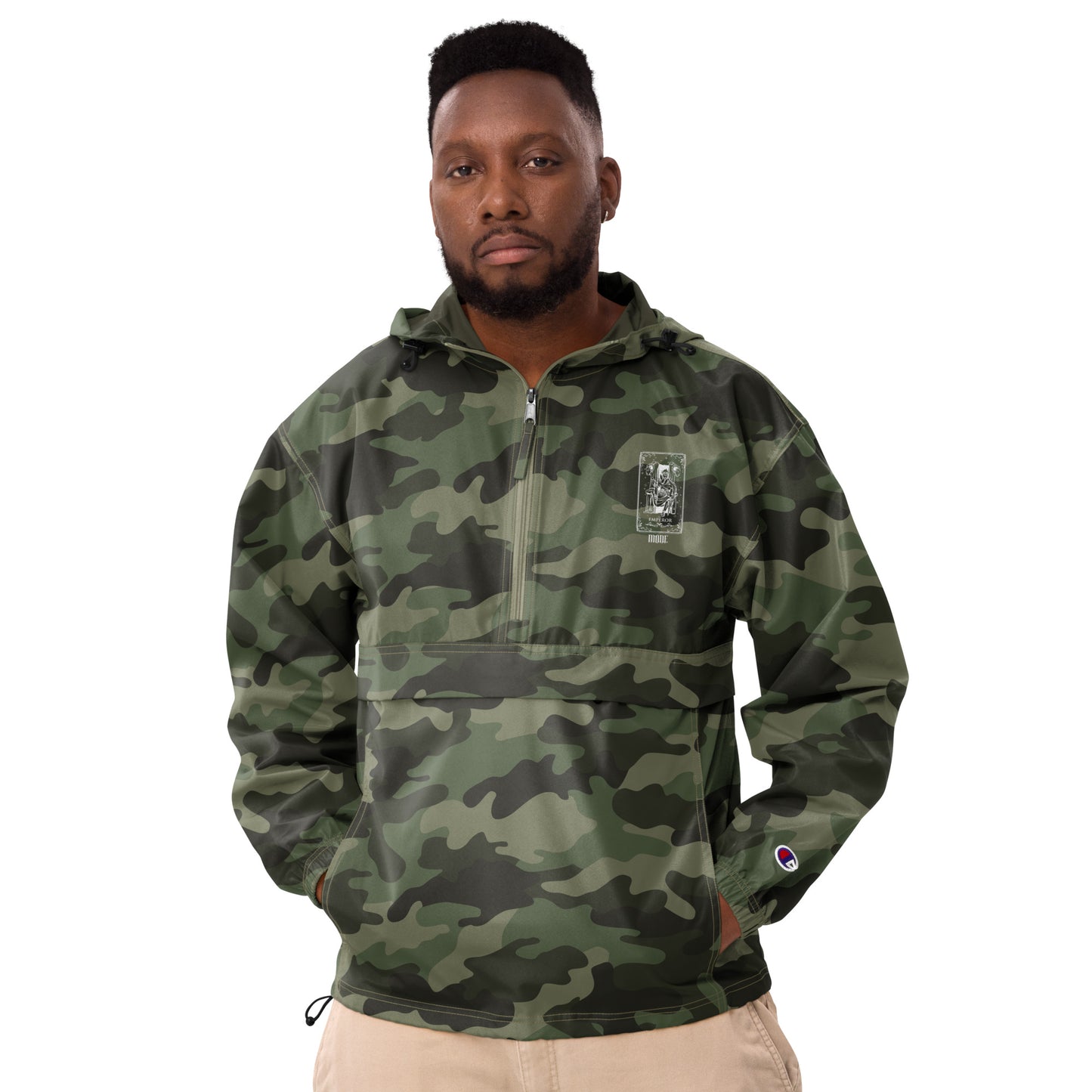Emperor (White) Unisex Embroidered Champion Packable Jacket