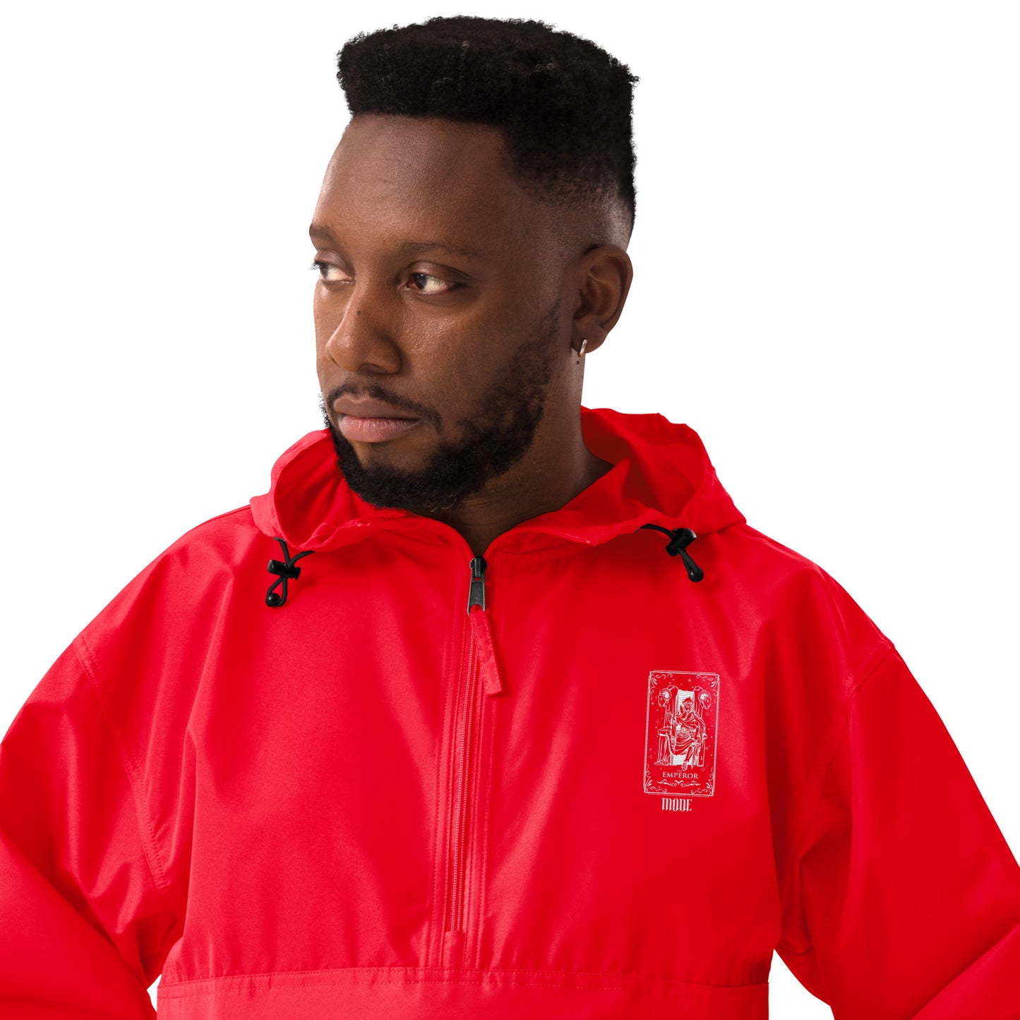 Emperor (White) Unisex Embroidered Champion Packable Jacket