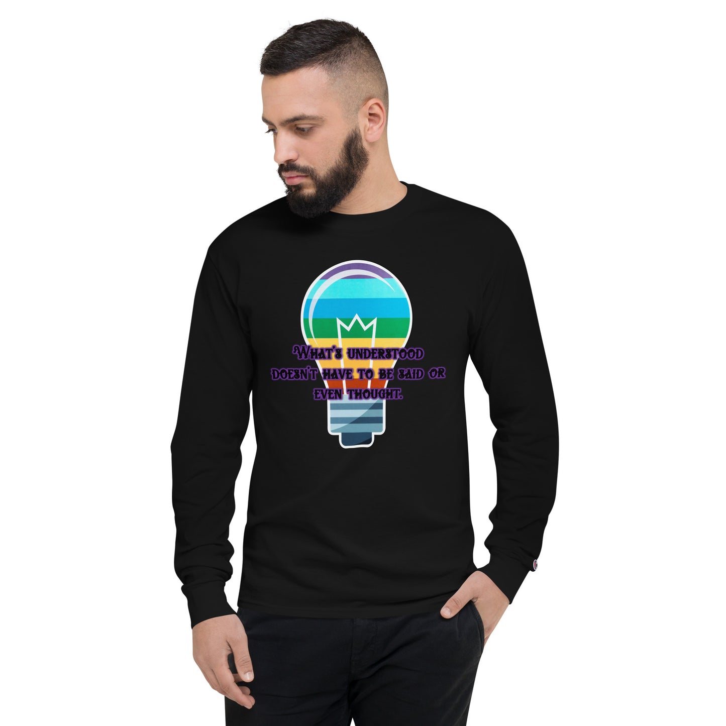 Lightbulb #4 Men's Champion Long Sleeve Shirt