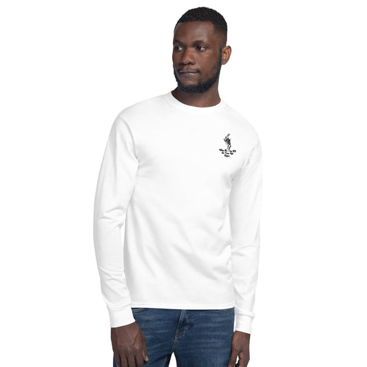 Rabbit (Black) Embroidered Men's Champion Long Sleeve Shirt