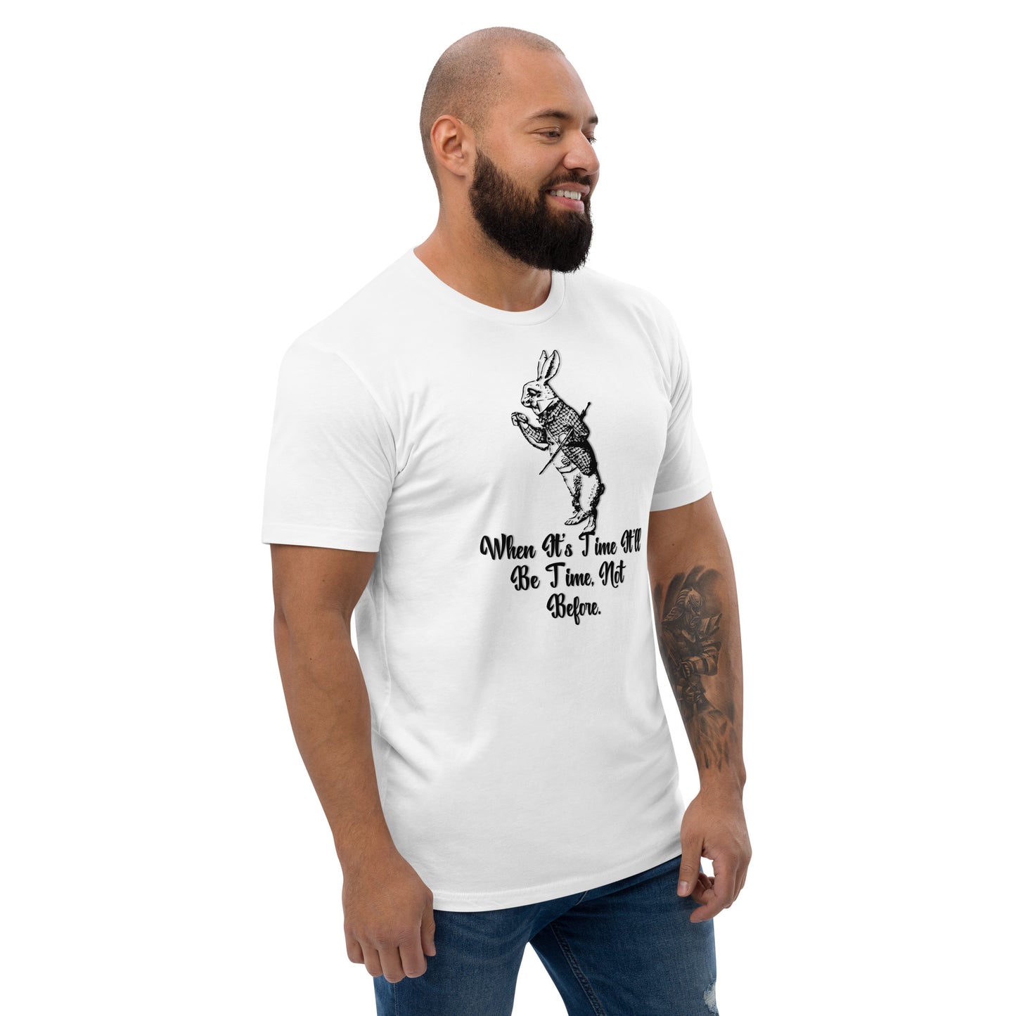 Rabbit (Black) Men's Fitted Short Sleeve T-shirt