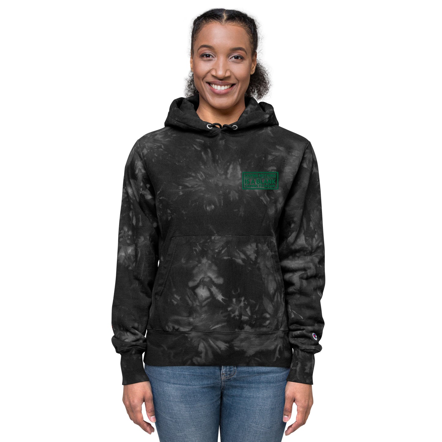 Blank Canvas (Green) Unisex Champion Tie-dye Hoodie