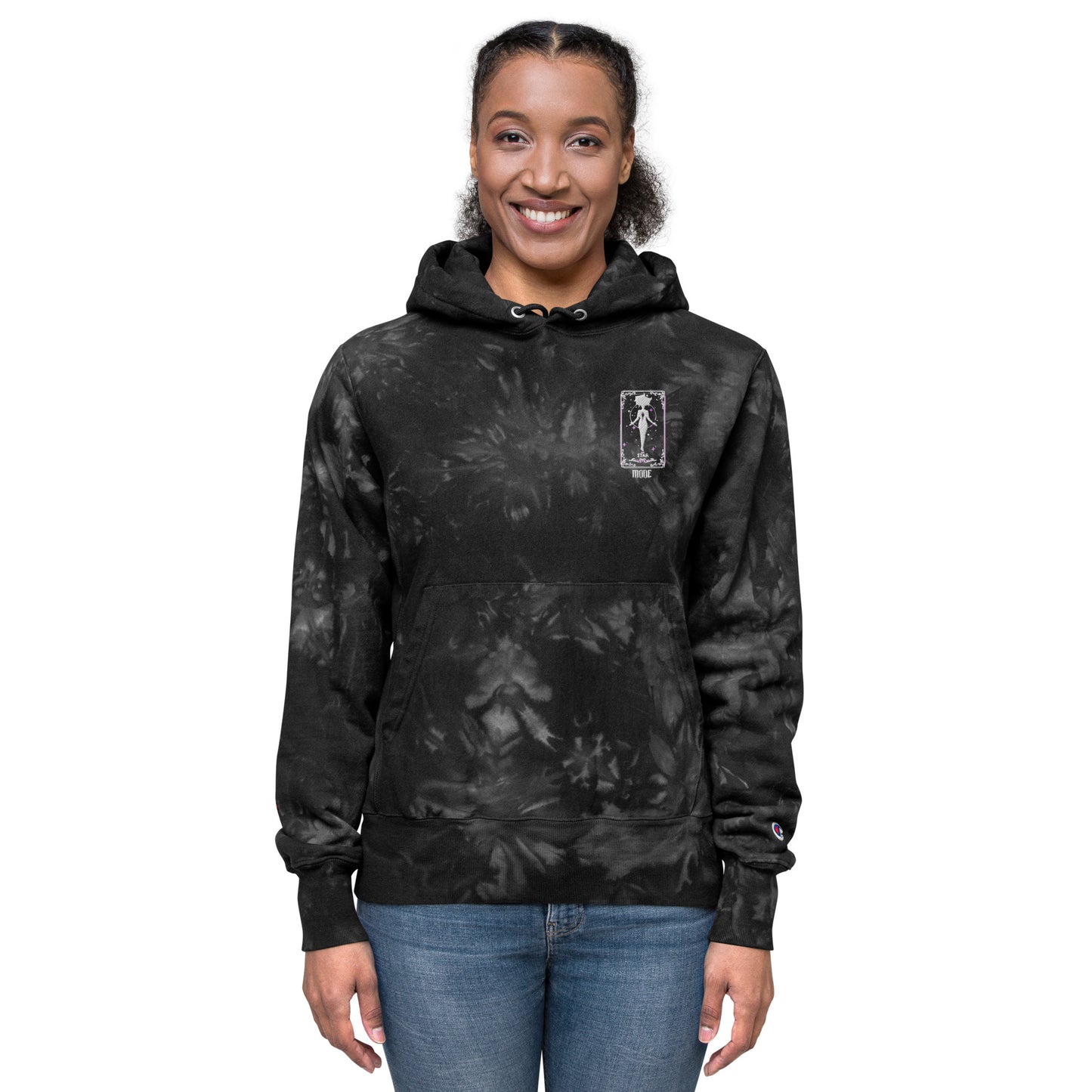 Star (White) Unisex Champion tie-dye hoodie