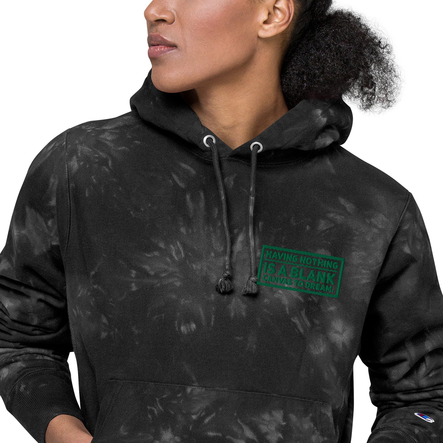 Blank Canvas (Green) Unisex Champion Tie-dye Hoodie