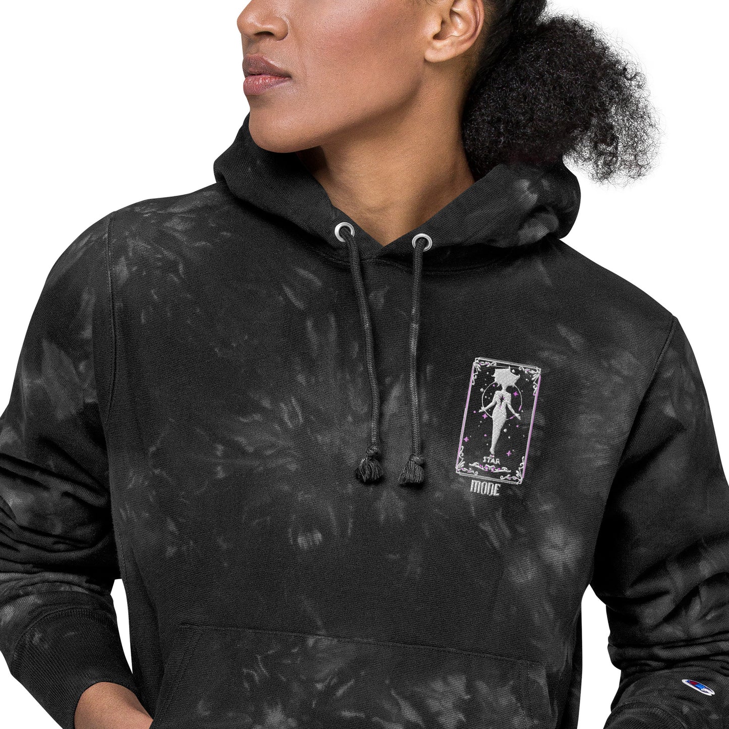 Star (White) Unisex Champion tie-dye hoodie