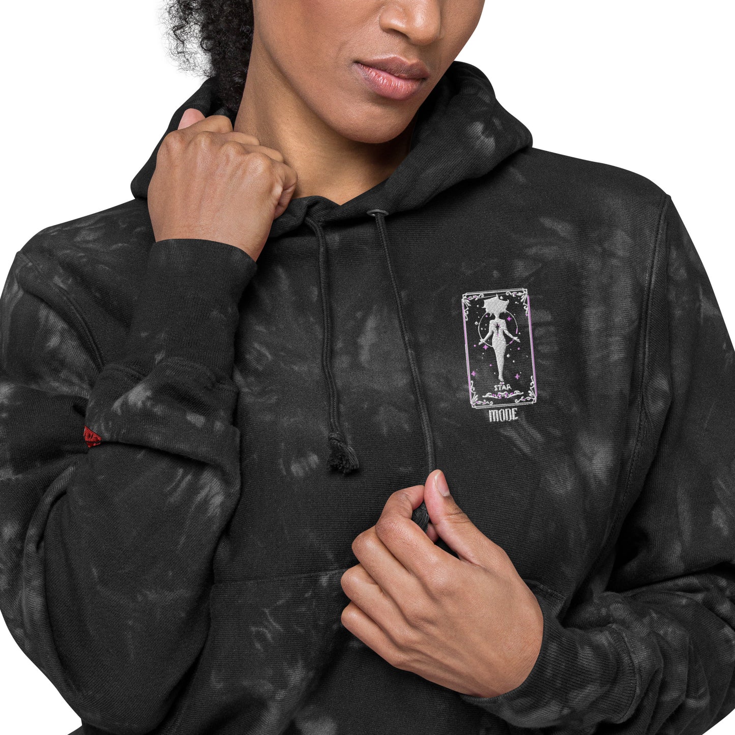 Star (White) Unisex Champion tie-dye hoodie