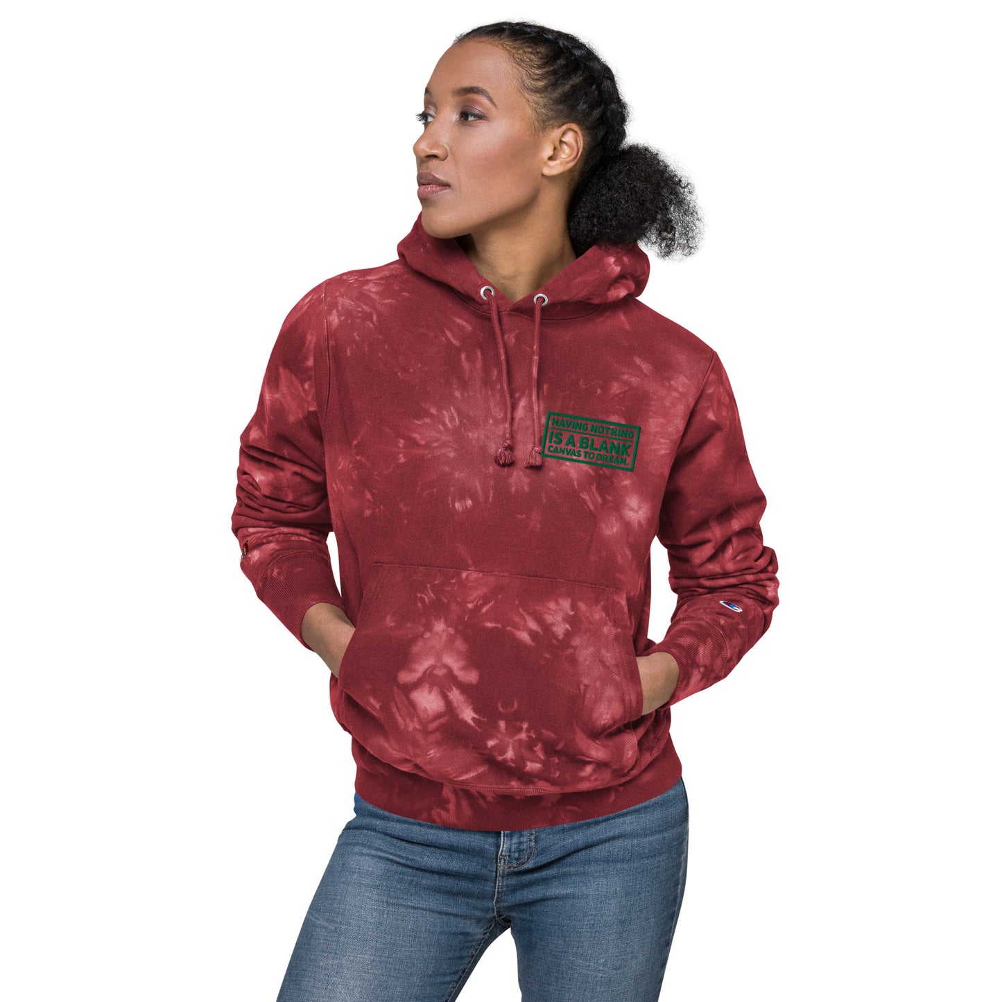 Blank Canvas (Green) Unisex Champion Tie-dye Hoodie