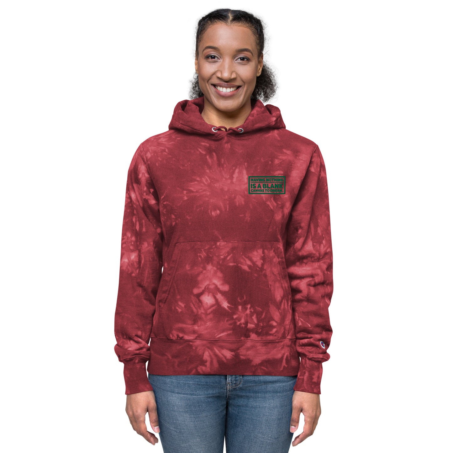 Blank Canvas (Green) Unisex Champion Tie-dye Hoodie