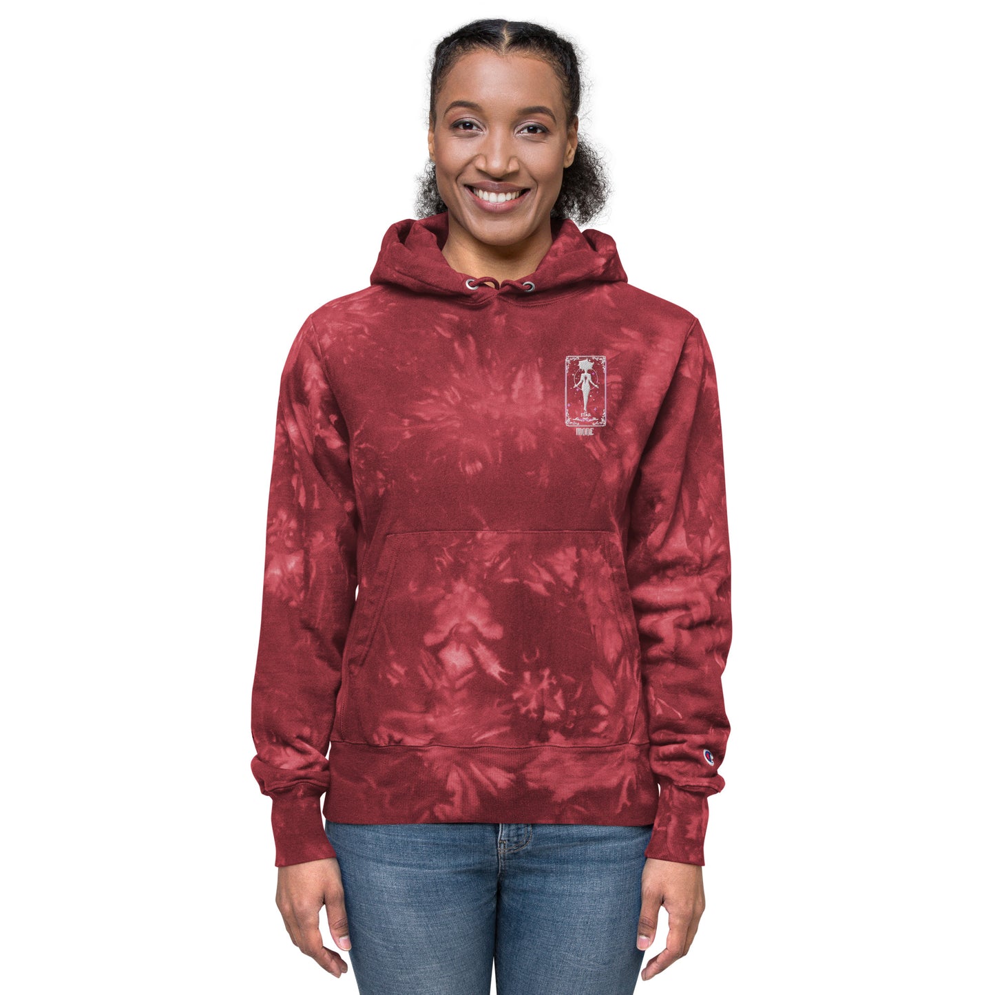 Star (White) Unisex Champion tie-dye hoodie