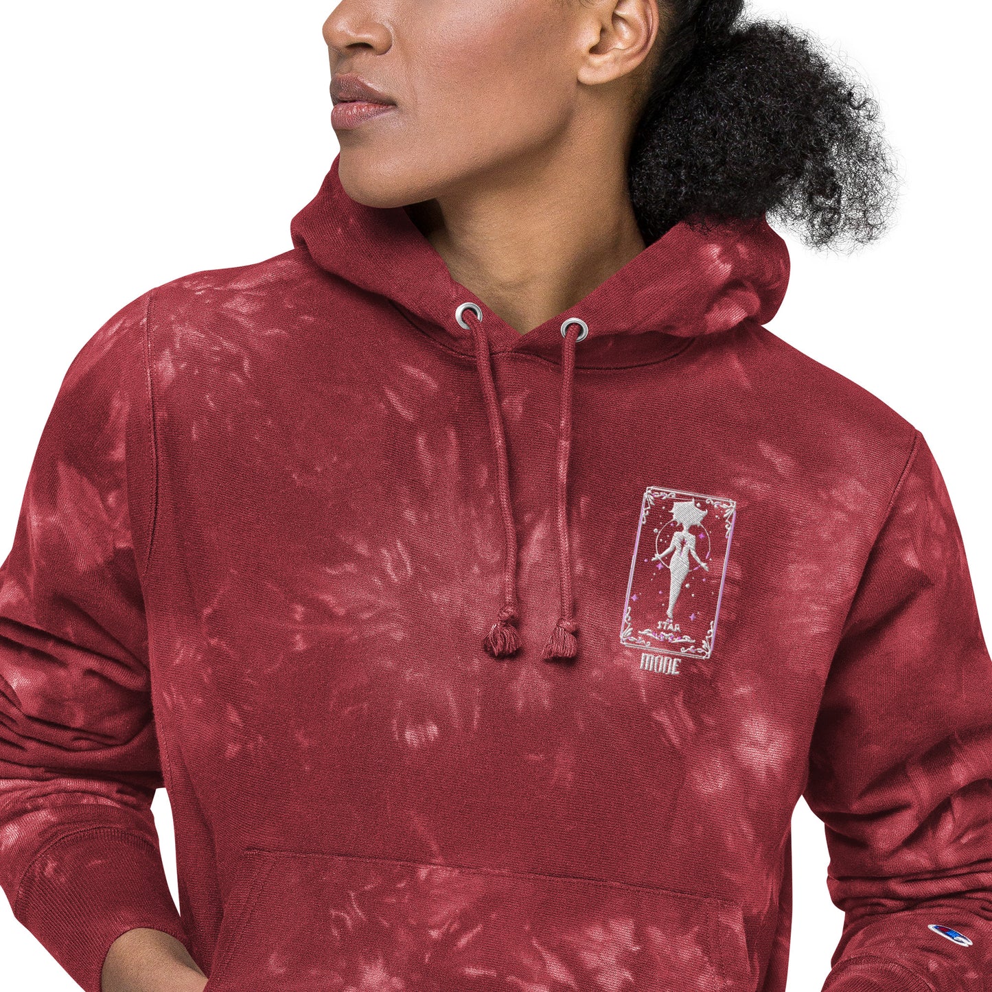 Star (White) Unisex Champion tie-dye hoodie