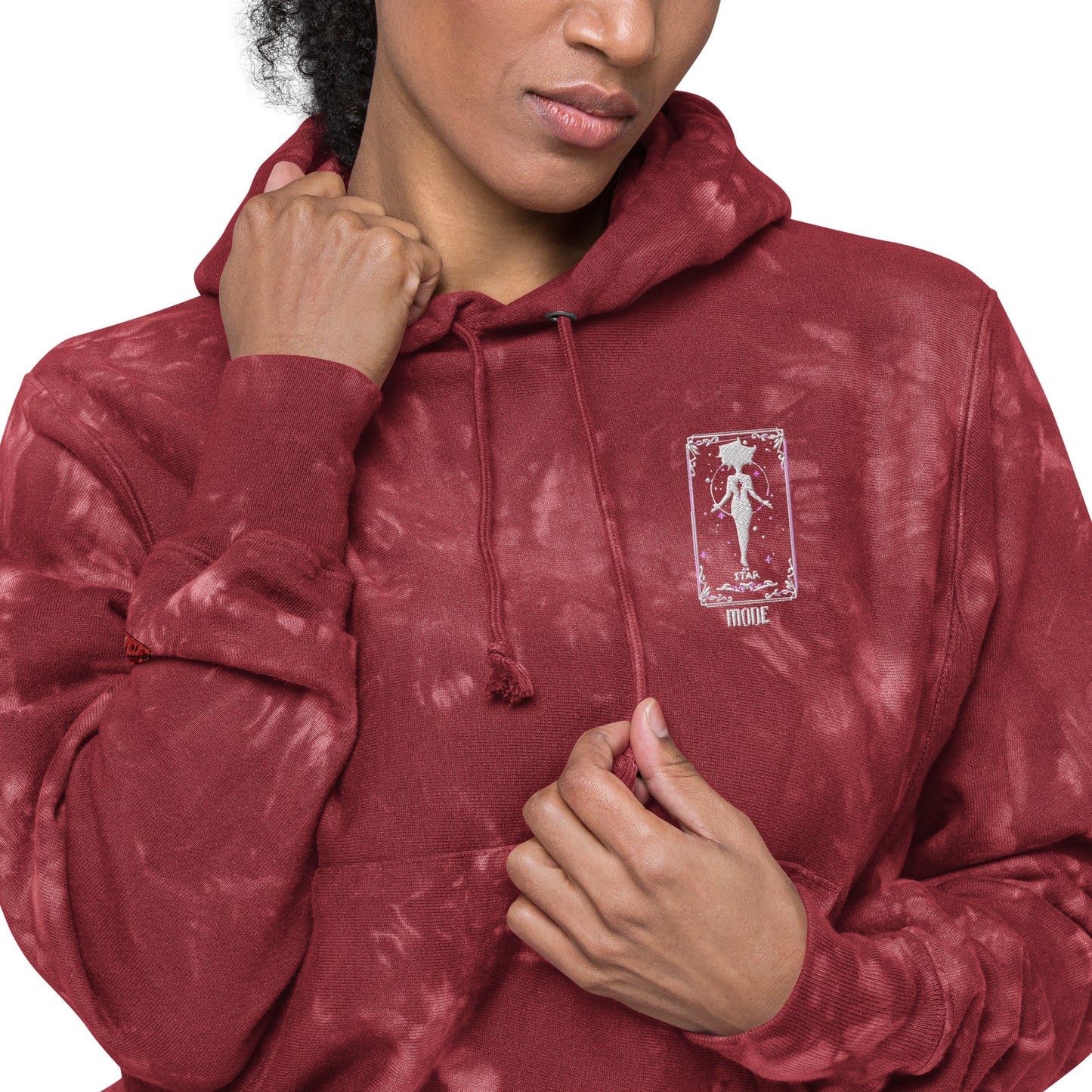 Star (White) Unisex Champion tie-dye hoodie