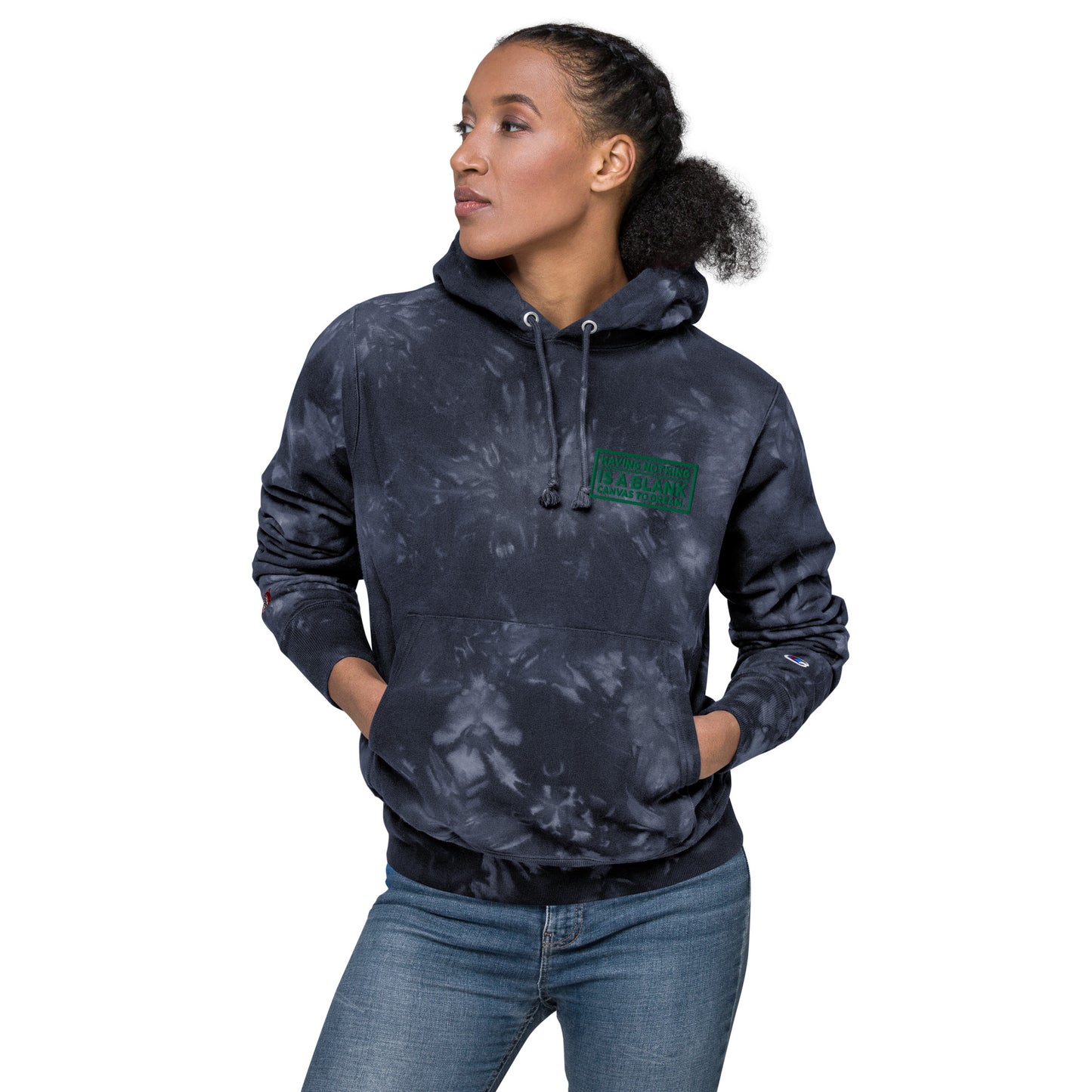 Blank Canvas (Green) Unisex Champion Tie-dye Hoodie