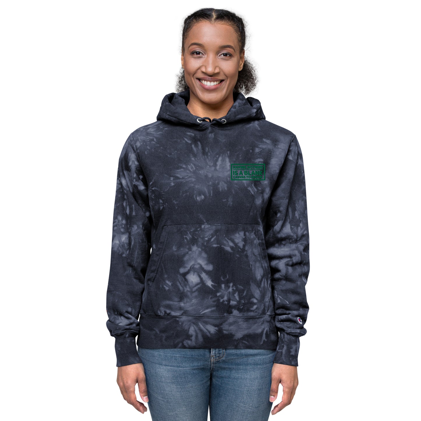 Blank Canvas (Green) Unisex Champion Tie-dye Hoodie