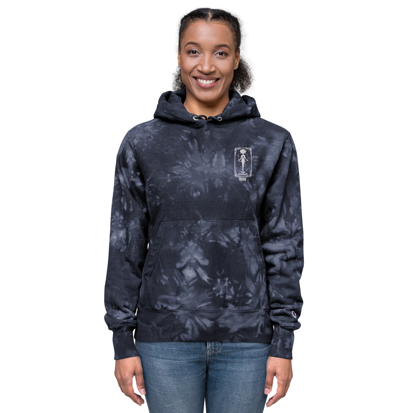 Star (White) Unisex Champion tie-dye hoodie