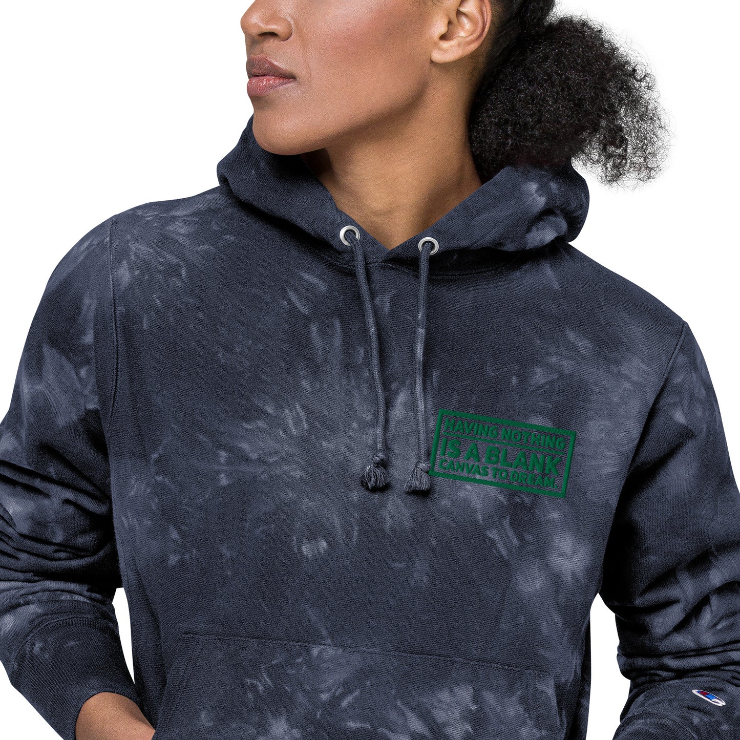 Blank Canvas (Green) Unisex Champion Tie-dye Hoodie