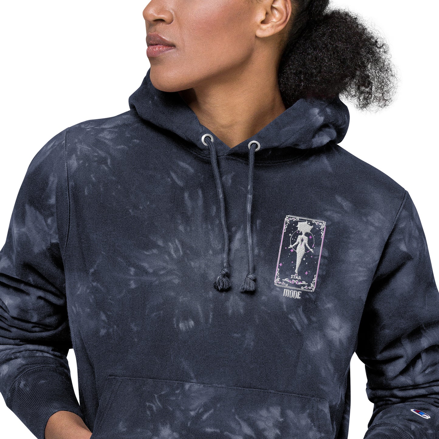 Star (White) Unisex Champion tie-dye hoodie
