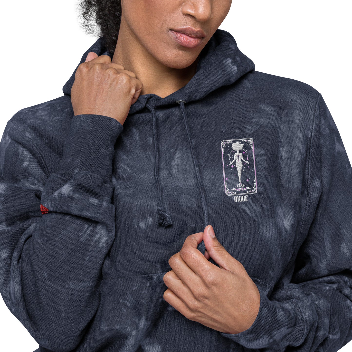 Star (White) Unisex Champion tie-dye hoodie
