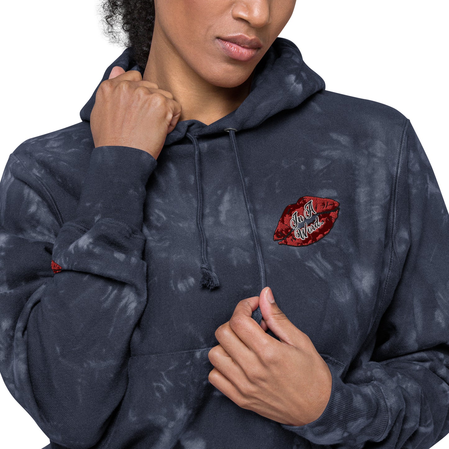 In A Word (Logo) Unisex Champion Tie-dye Hoodie