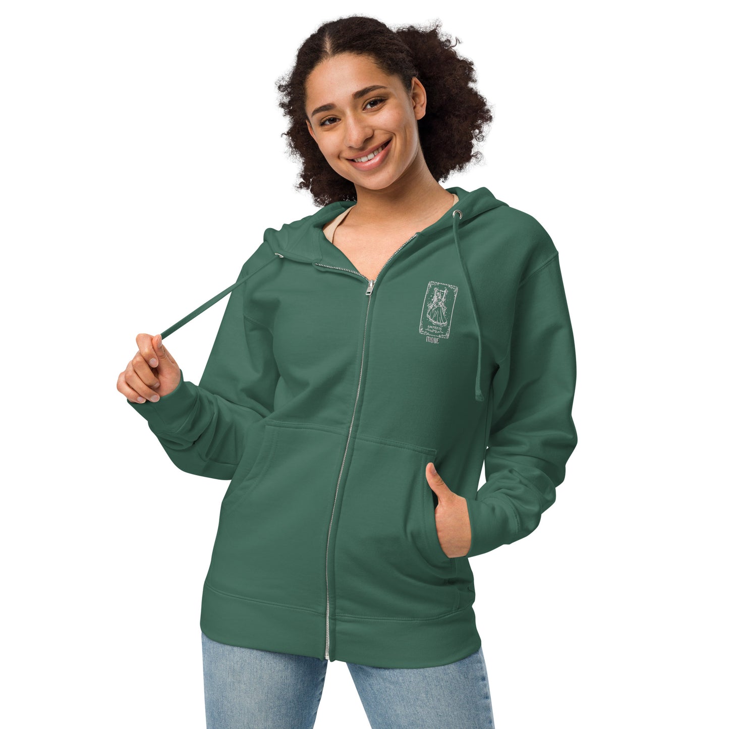 Empress (White) Unisex Fleece Zip Up Hoodie