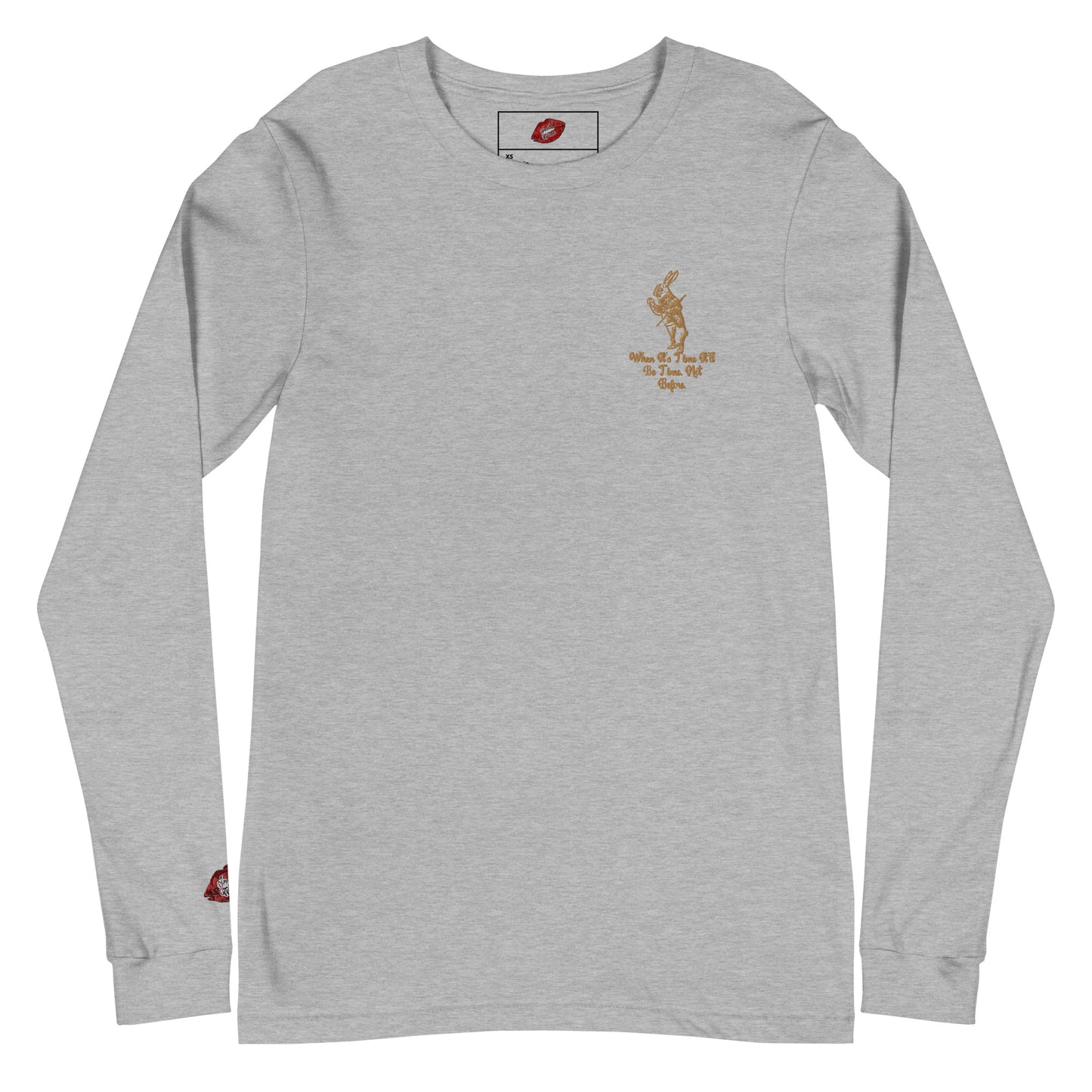 Rabbit (Gold) Embroidered Unisex Long Sleeve Tee