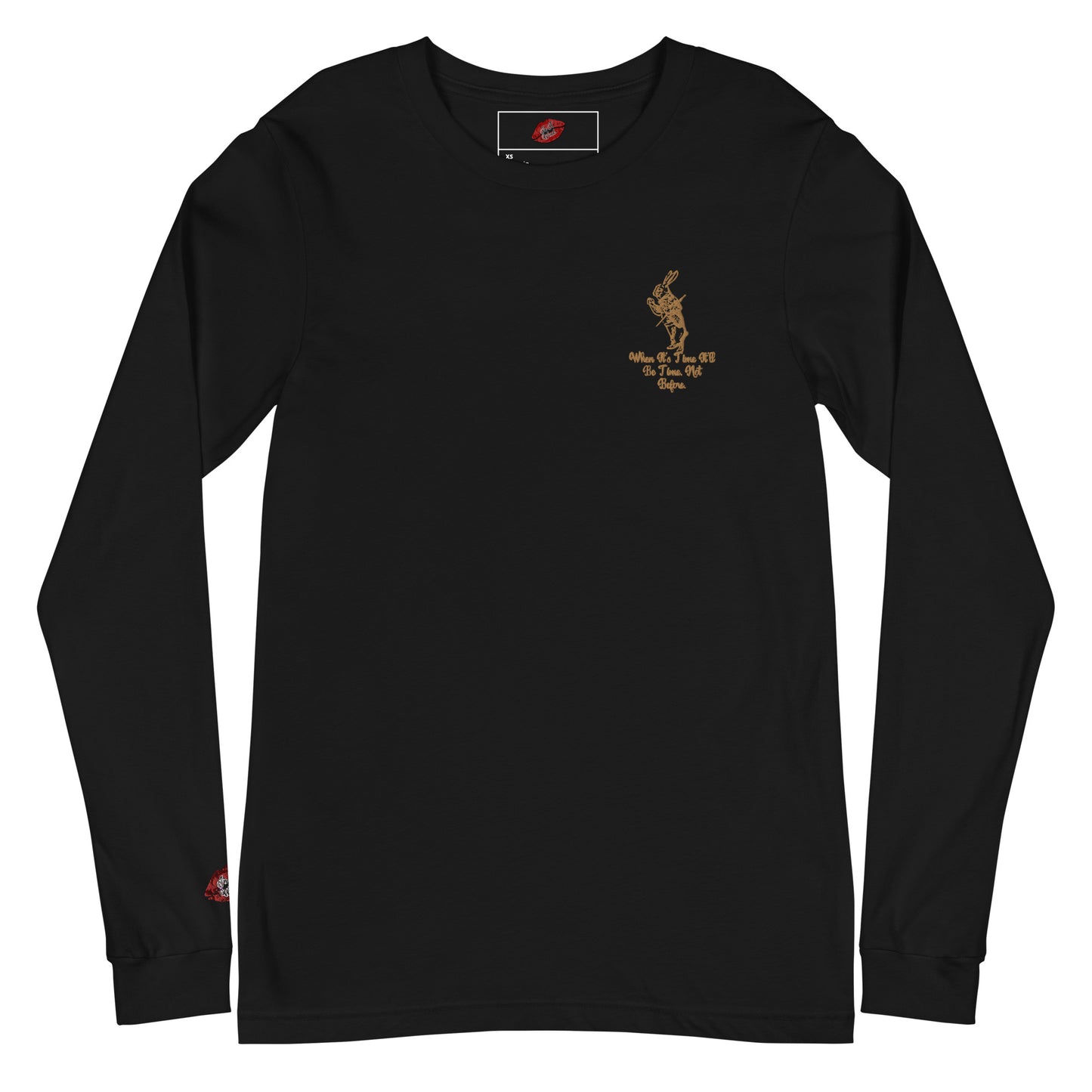 Rabbit (Gold) Embroidered Unisex Long Sleeve Tee