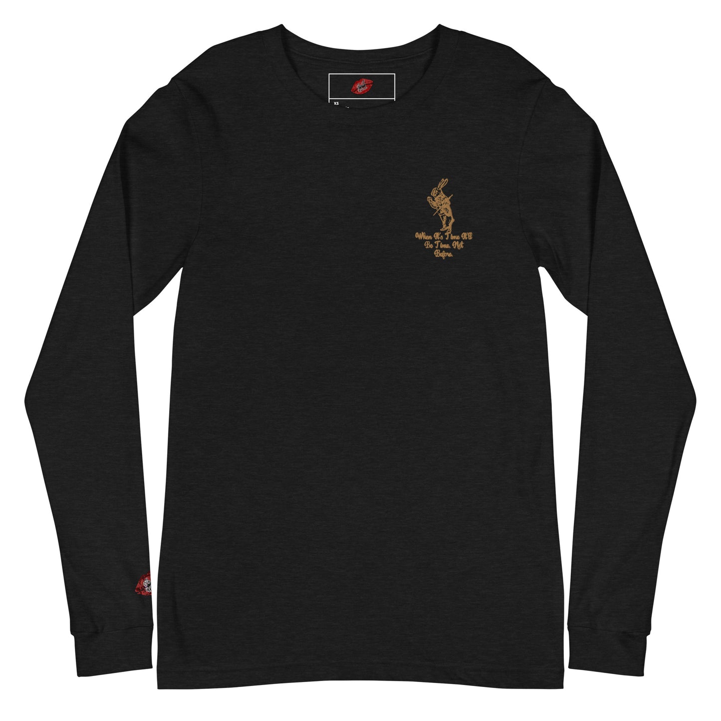 Rabbit (Gold) Embroidered Unisex Long Sleeve Tee